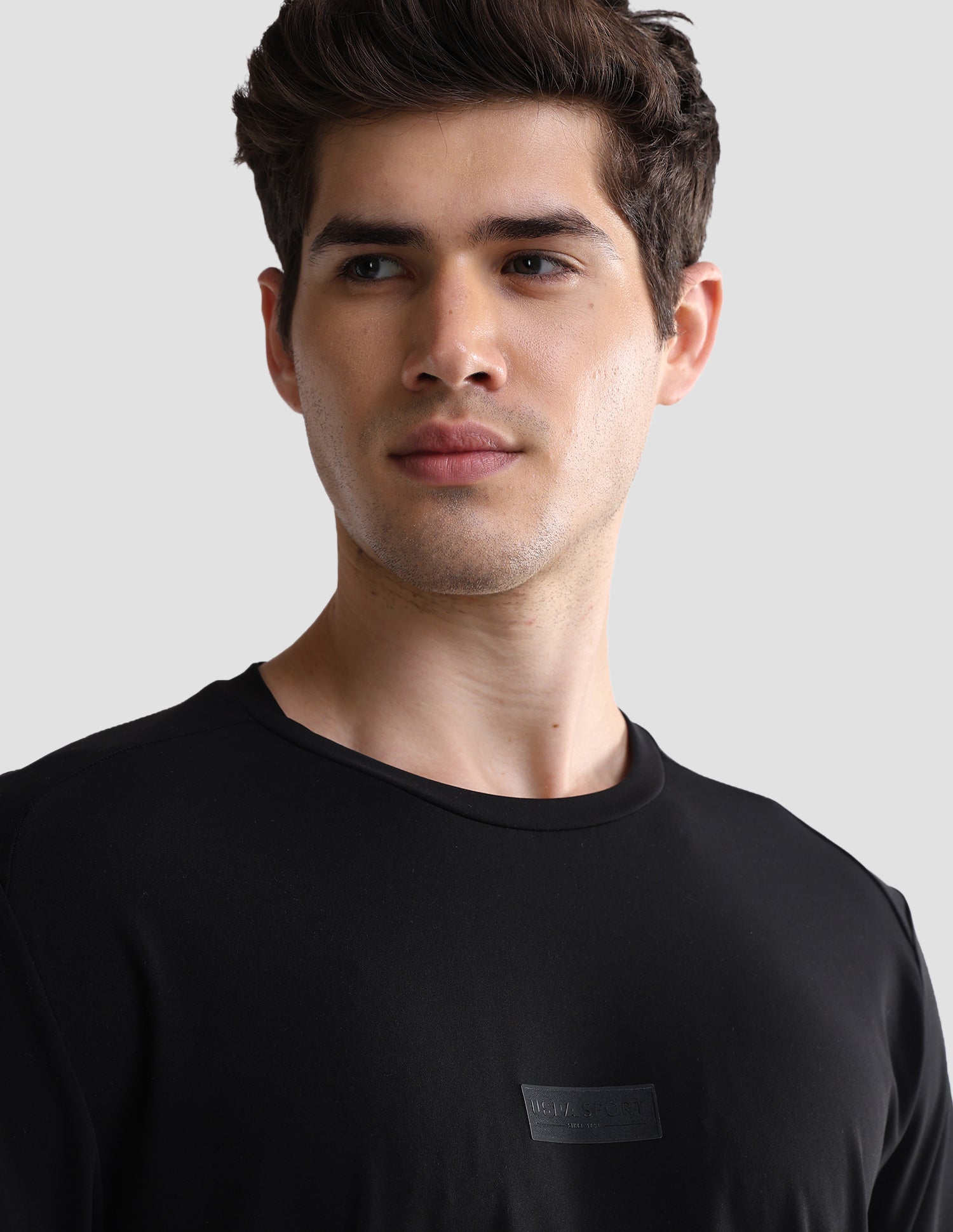 Solid Slim Fit Active T-Shirt Black - U.S. Polo Assn. India | Large