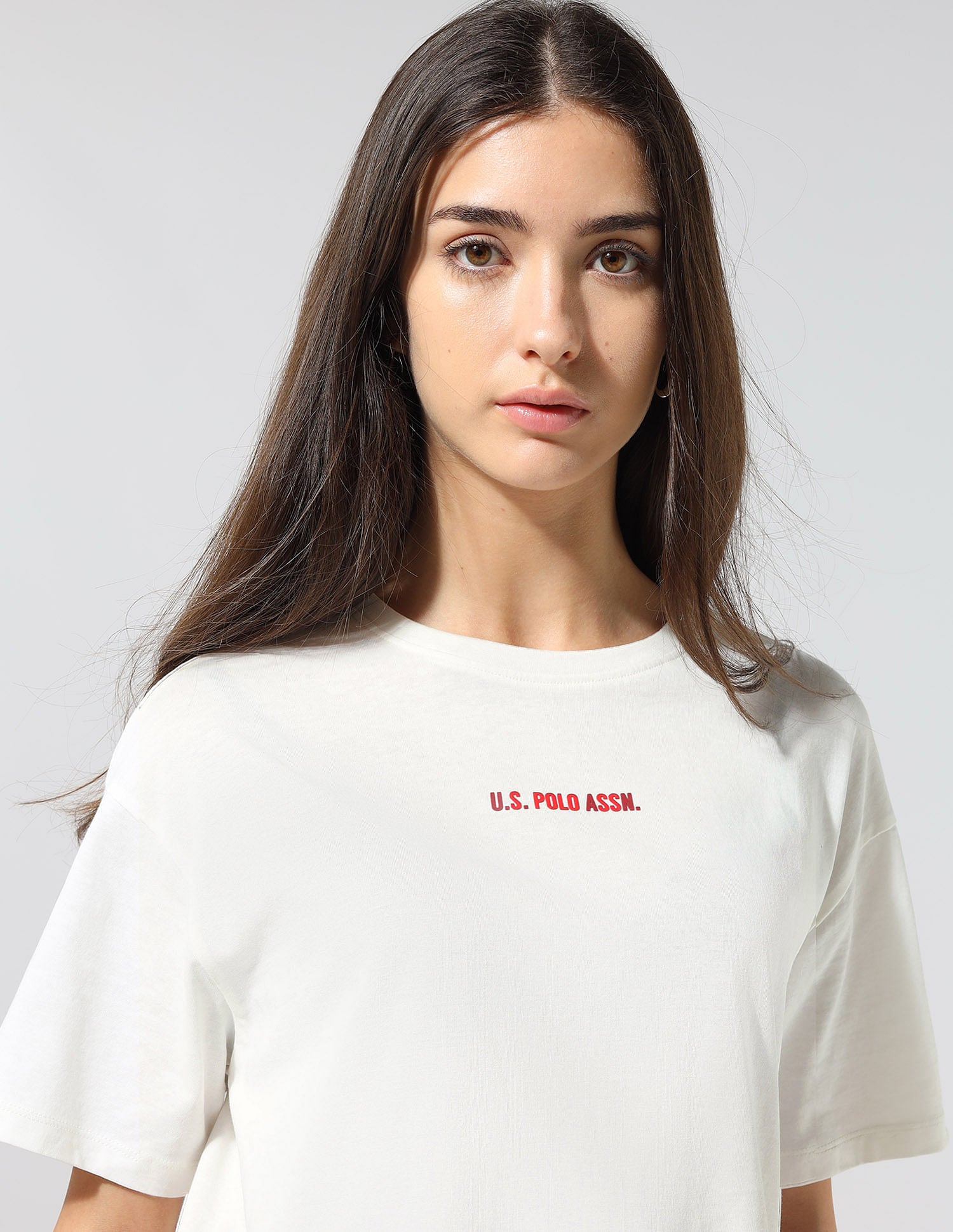 Boyfriend Fit Brand Printed Lounge T-Shirt Off White - U.S. POLO ASSN. | Large