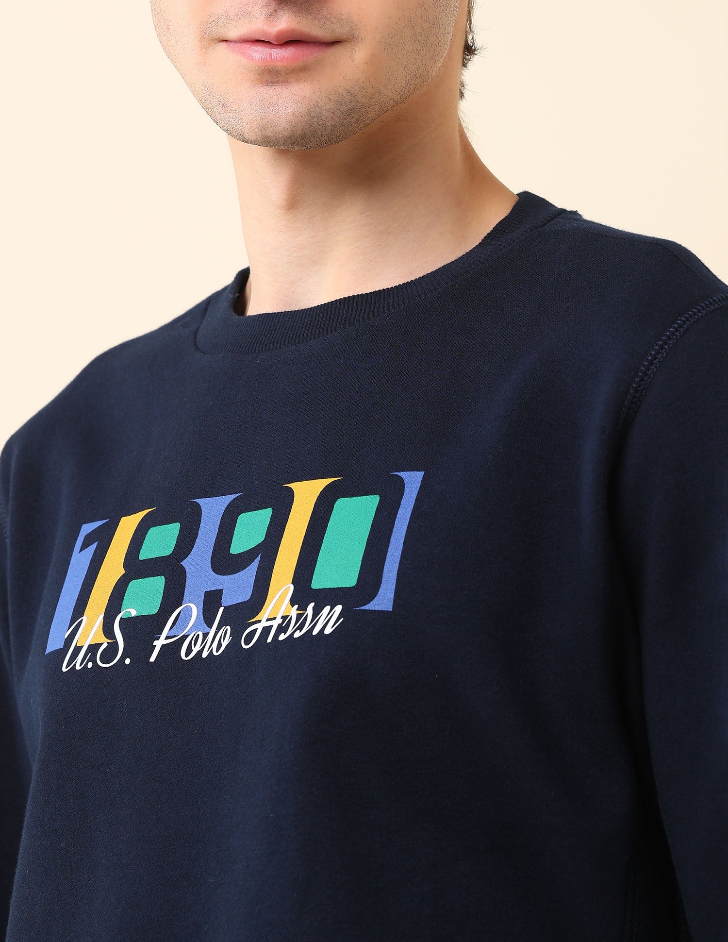 Brand Printed Classic Sweatshirt Navy - U.S. POLO ASSN. | Large