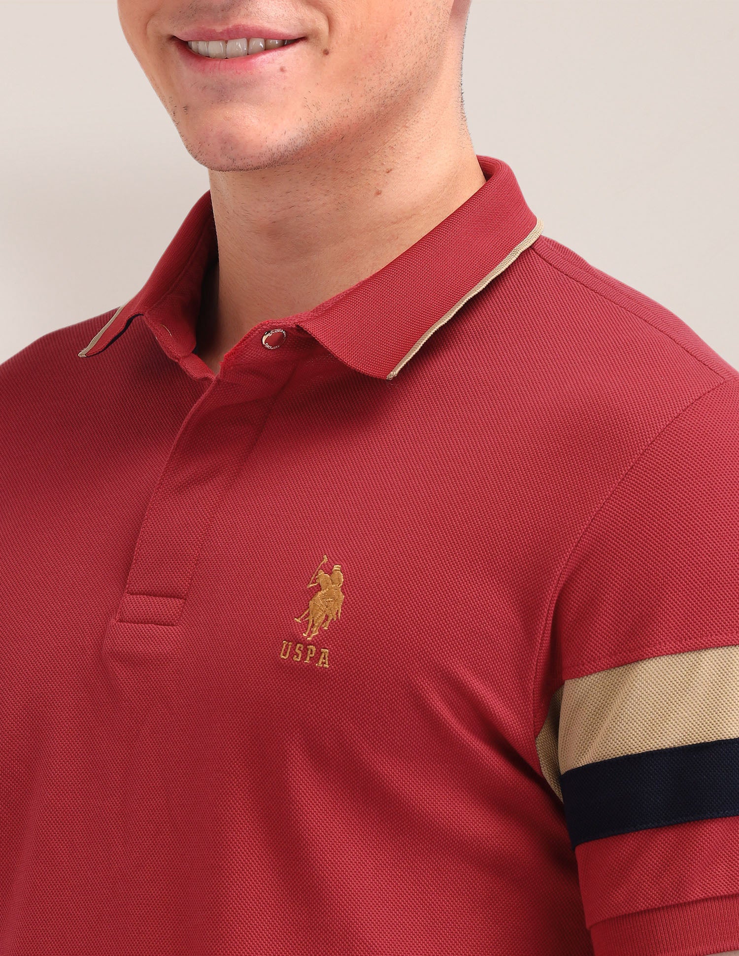 Solid Pattern Cotton Polo Shirt Rust - U.S. POLO ASSN. | Large