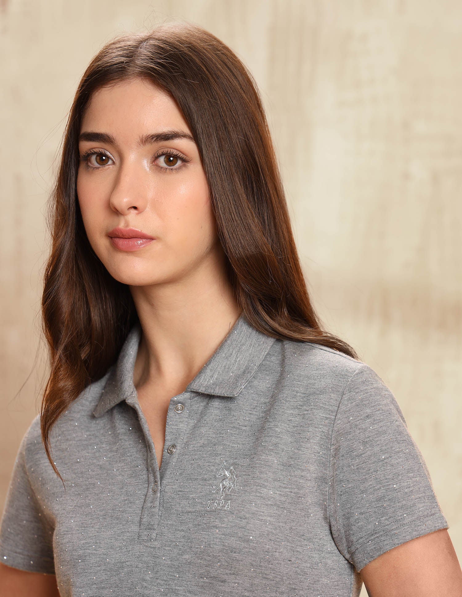 Reglar Fit Embellished Top Grey - U.S. POLO ASSN. | Large
