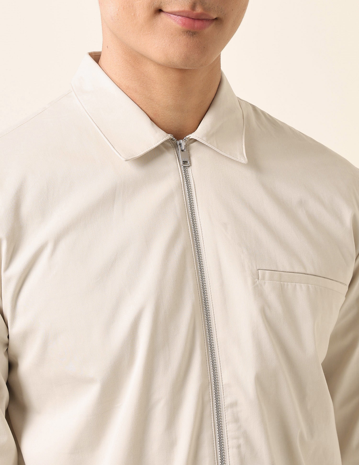 Solid Regular Fit Shacket Ecru - U.S. POLO ASSN. | Large