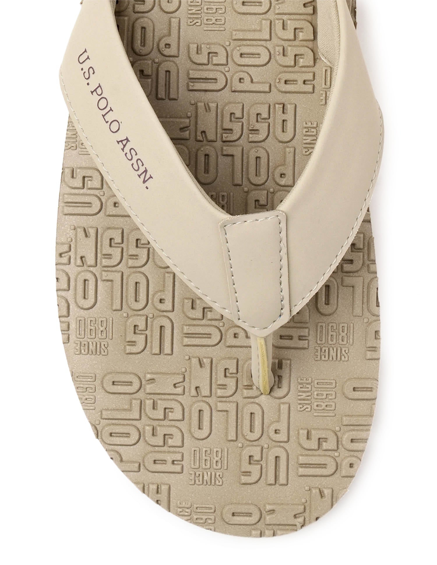 Rodri 2.0 Brand Embossed Flip Flops Beige - U.S. Polo Assn. India | Large