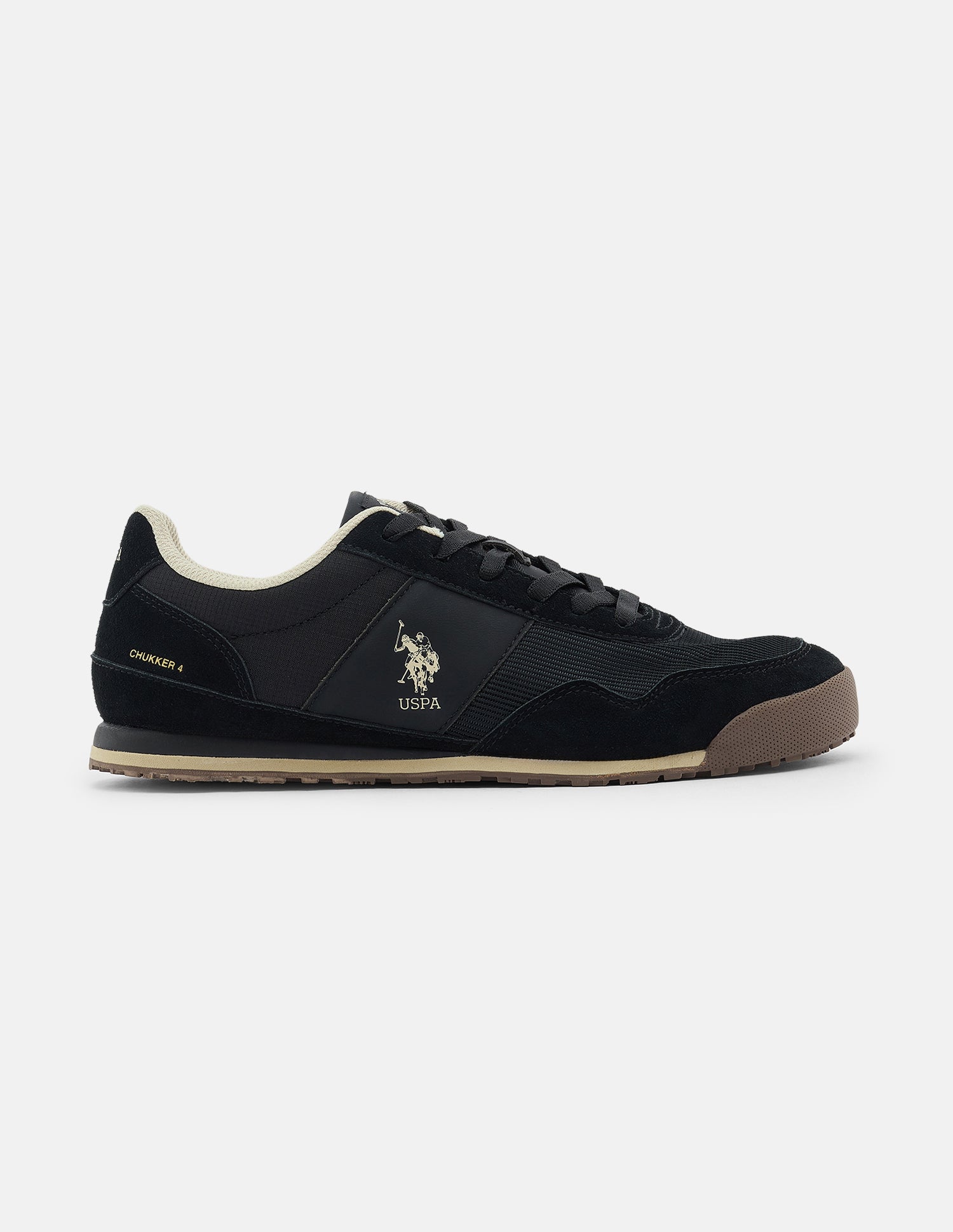 Textured Chukker 4 Suede Sneakers Black - U.S. Polo Assn. India | Large
