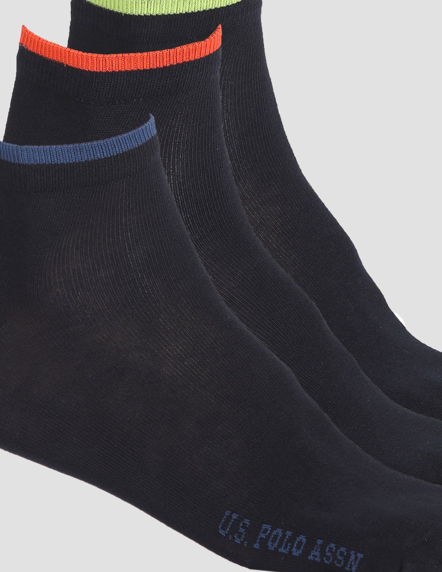 Ankle Length Stretch ES003 Socks - Pack Of 3 Navy - U.S. POLO ASSN. | Large