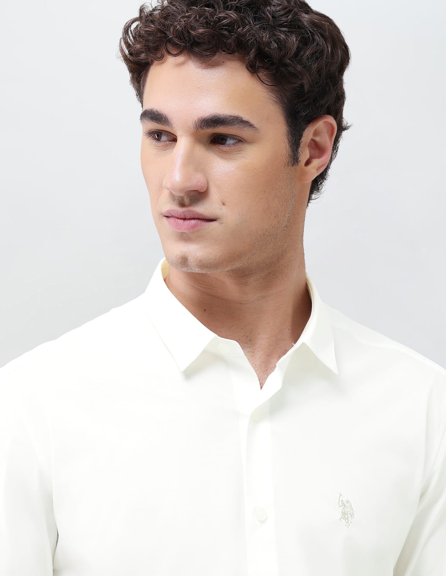 Solid Regular Fit Shirt White - U.S. Polo Assn. India | Large