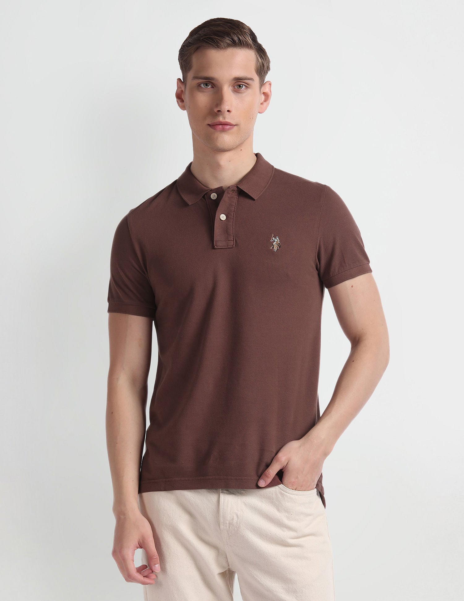 Cotton Pique Polo Shirt Copper - U.S. Polo Assn. India | Large
