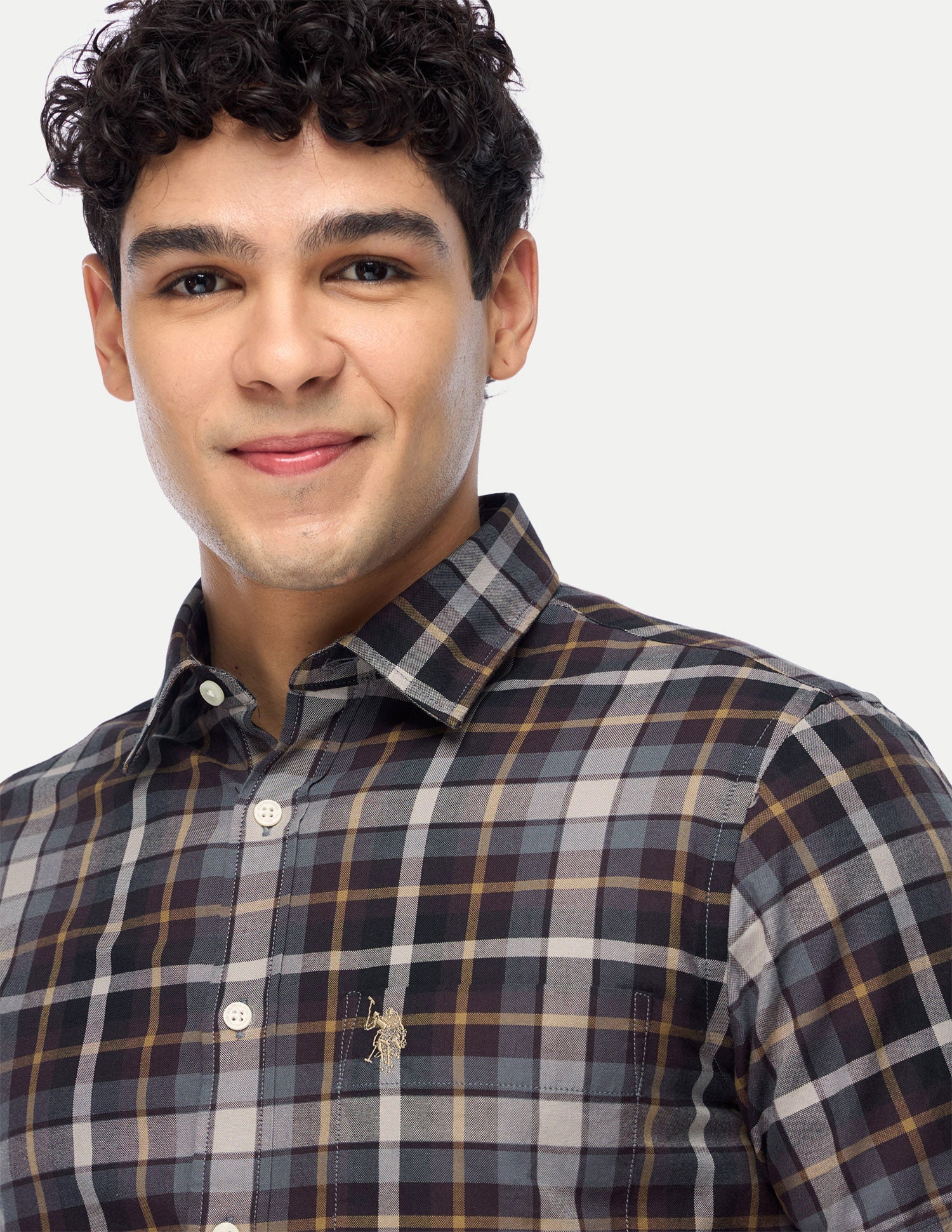 Plaid Checked Tailored Fit Shirt Choco - U.S. Polo Assn. India | Large