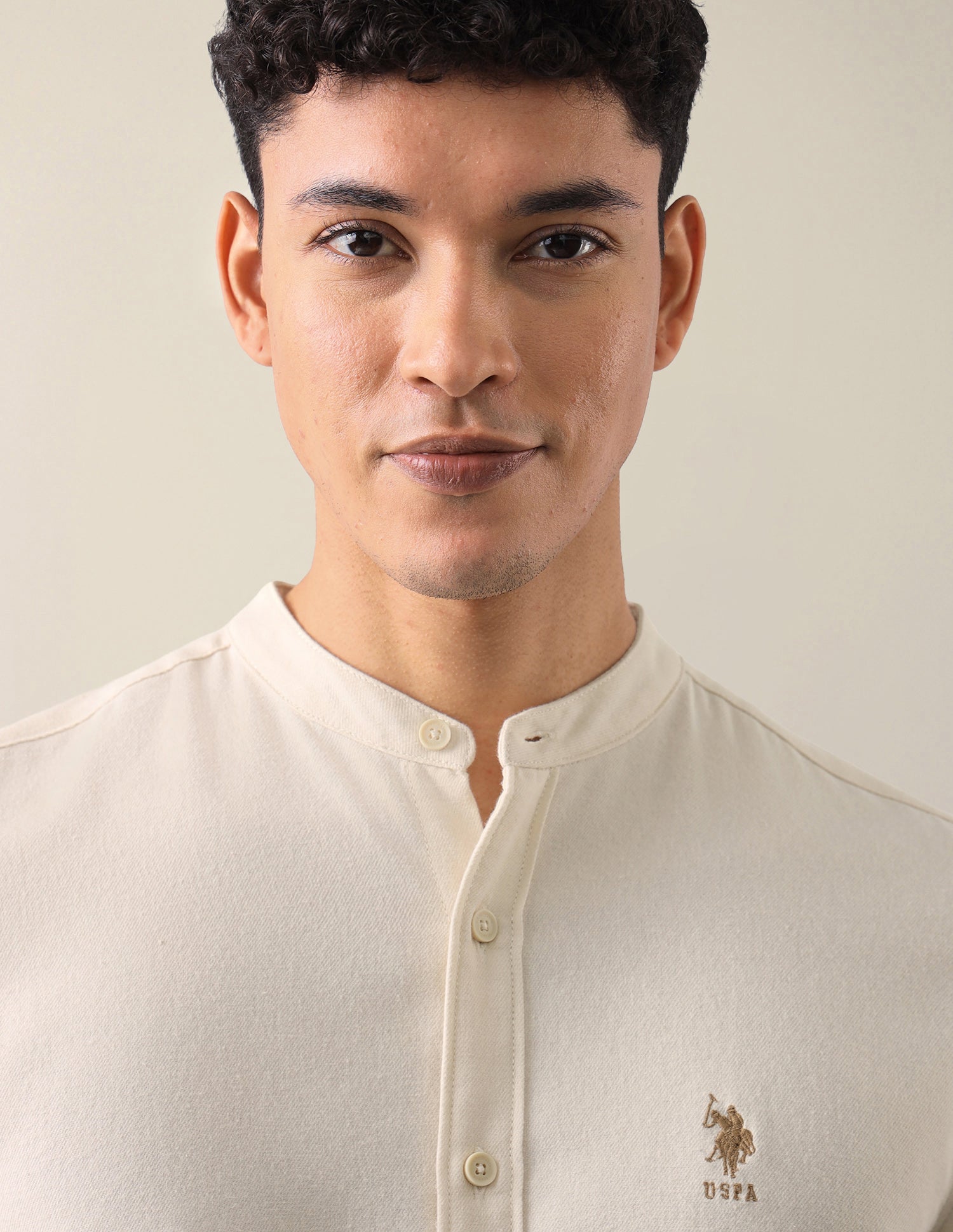 Twill Solid Shirt Ecru - U.S. Polo Assn. India | Large