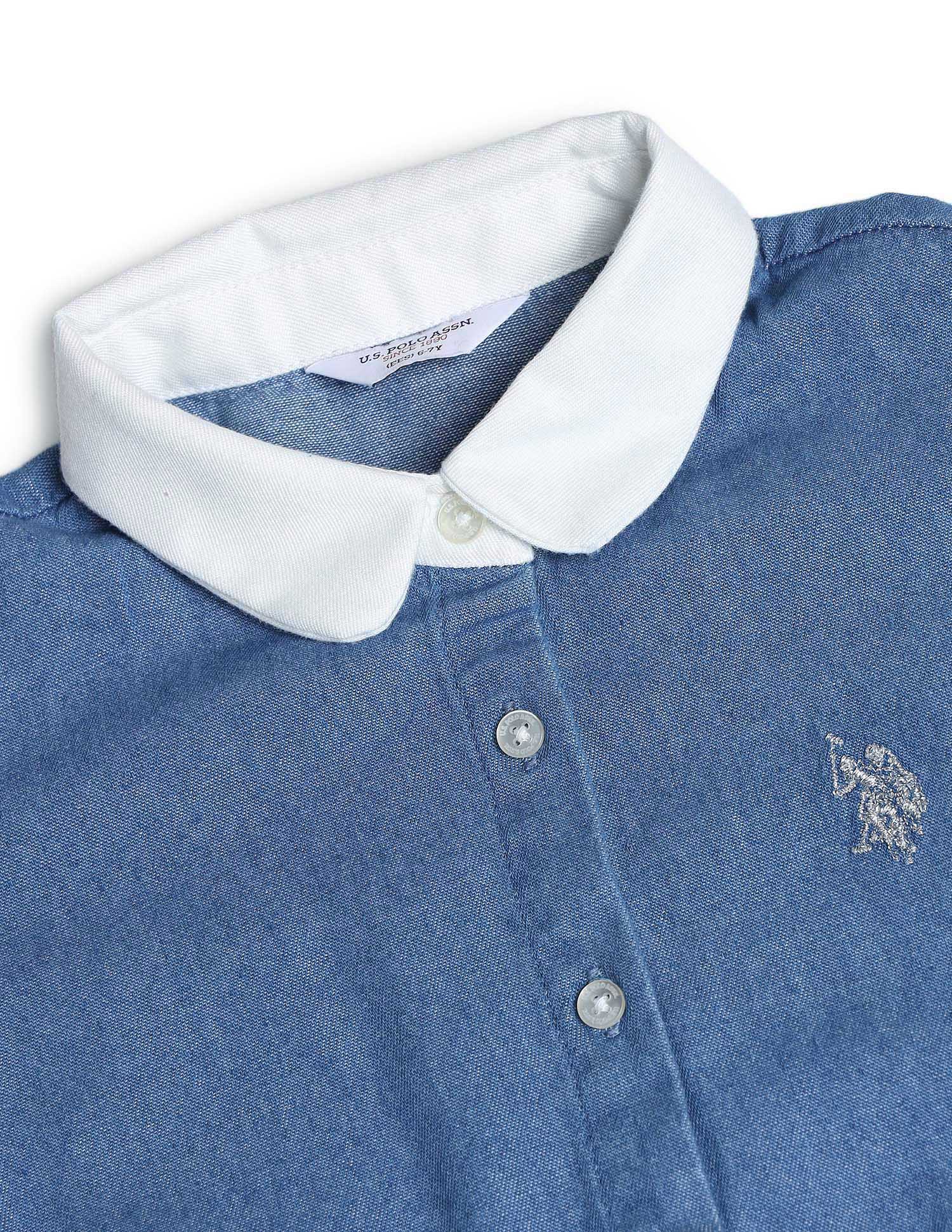 Girls Denim Shirt Dress Blue - U.S. Polo Assn. India | Large