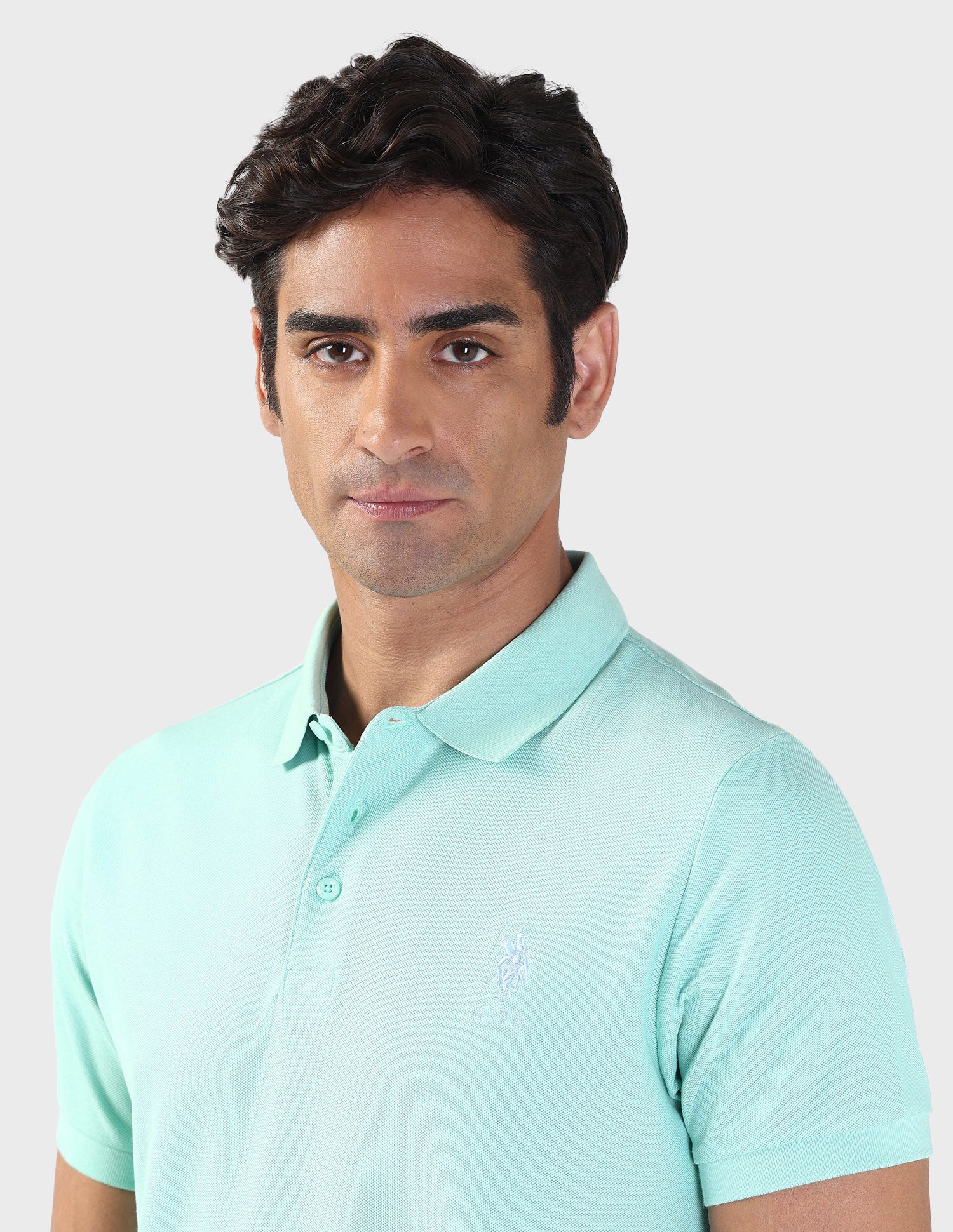 Liquid Cotton Slim Polo Shirt Aqua - U.S. Polo Assn. India | Large
