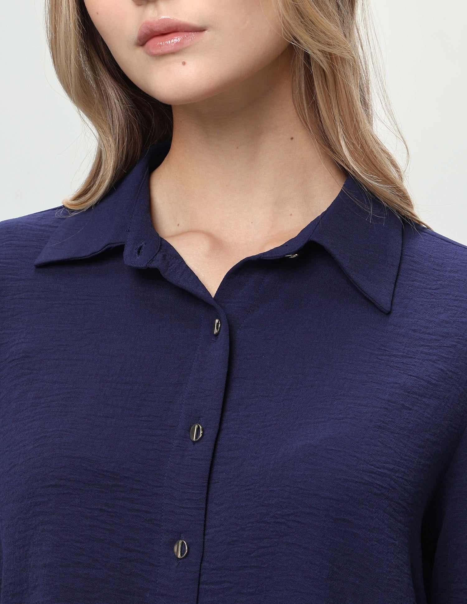 Solid Regular Fit Shirt Navy - U.S. Polo Assn. India | Large