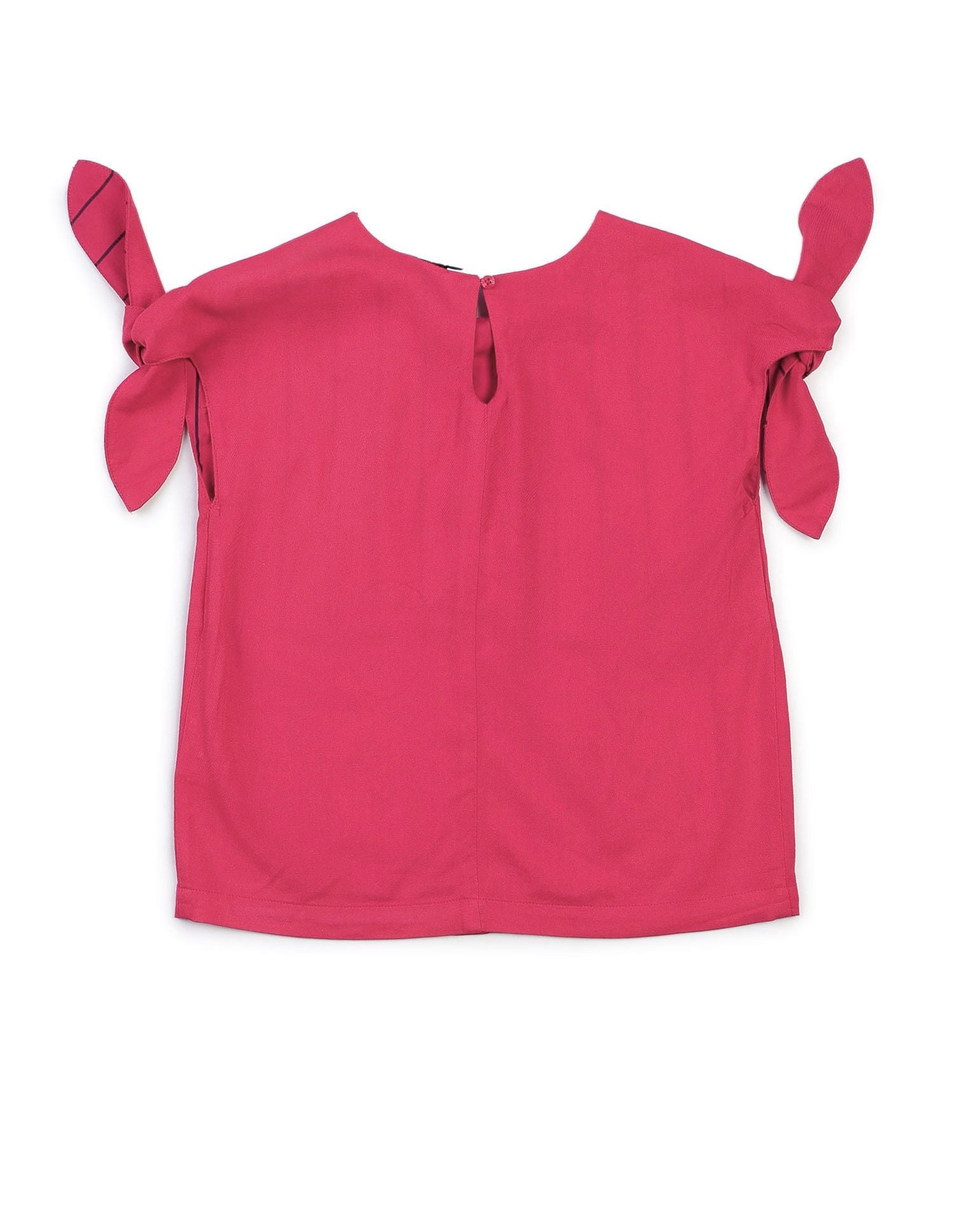 Girls Tie Up Sleeves Regular Top Red - U.S. POLO ASSN. | Large