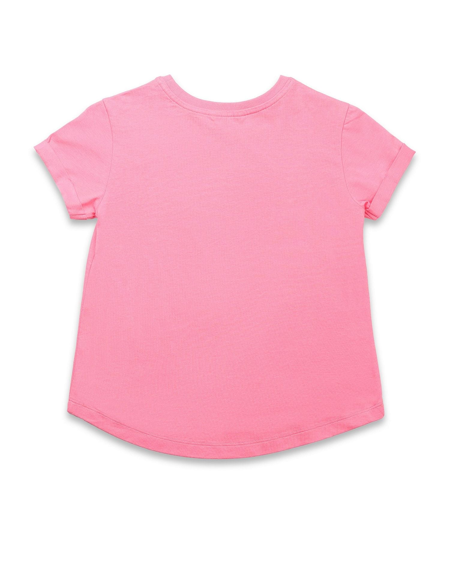 Girls Flock Print Relaxed Fit T-Shirt Pink - U.S. POLO ASSN. | Large