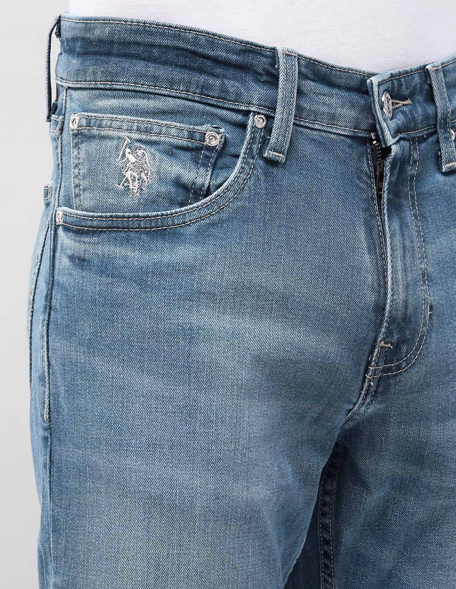 Brandon Slim Tapered Fit Blue Jeans Med Blue - U.S. POLO ASSN. | Large