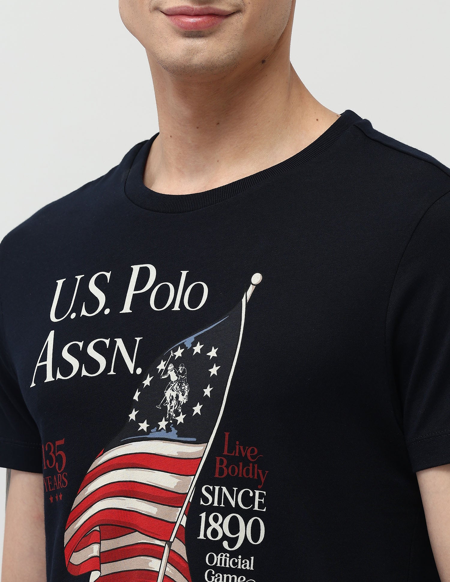 Pure Cotton Muscle Fit T-Shirt Navy - U.S. POLO ASSN. | Large