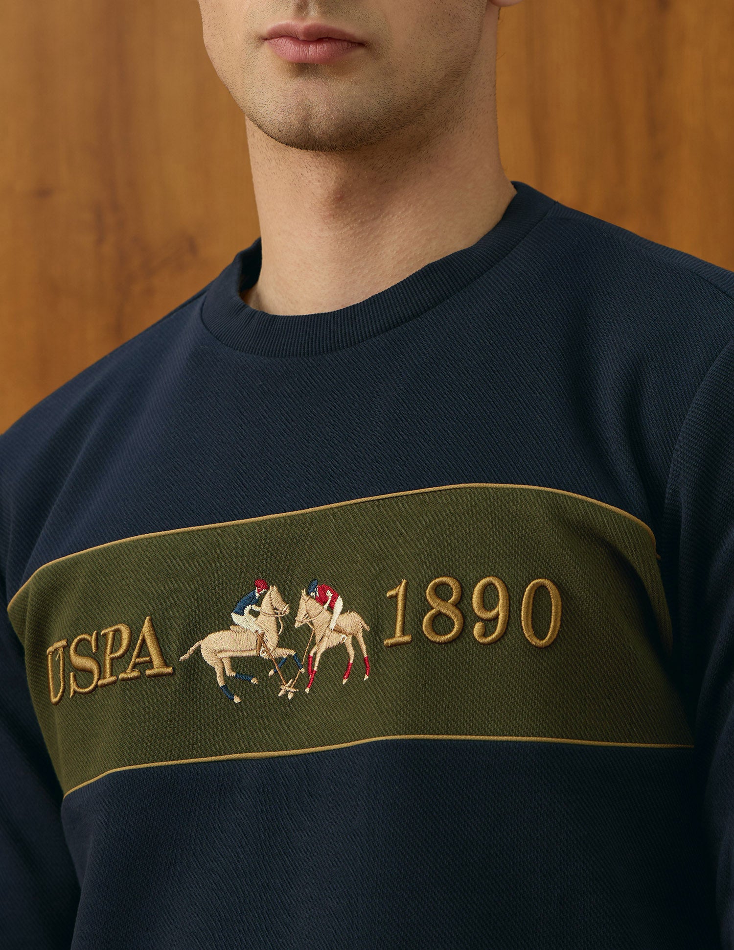 Brand Embroidered Varsity Theatre Sweatshirt Navy - U.S. POLO ASSN. | Large