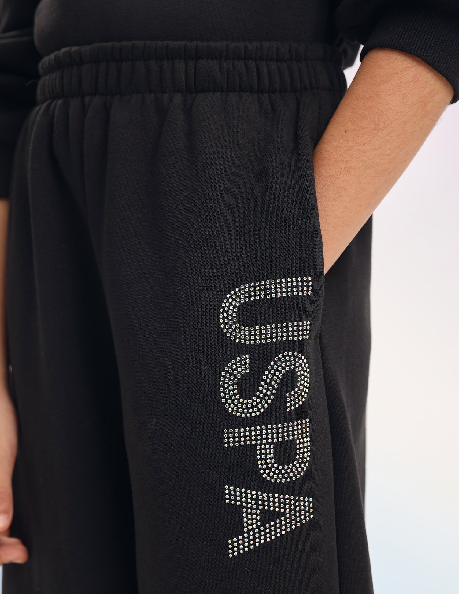 Girls Solid Regular Fit Joggers Black - U.S. POLO ASSN. | Large