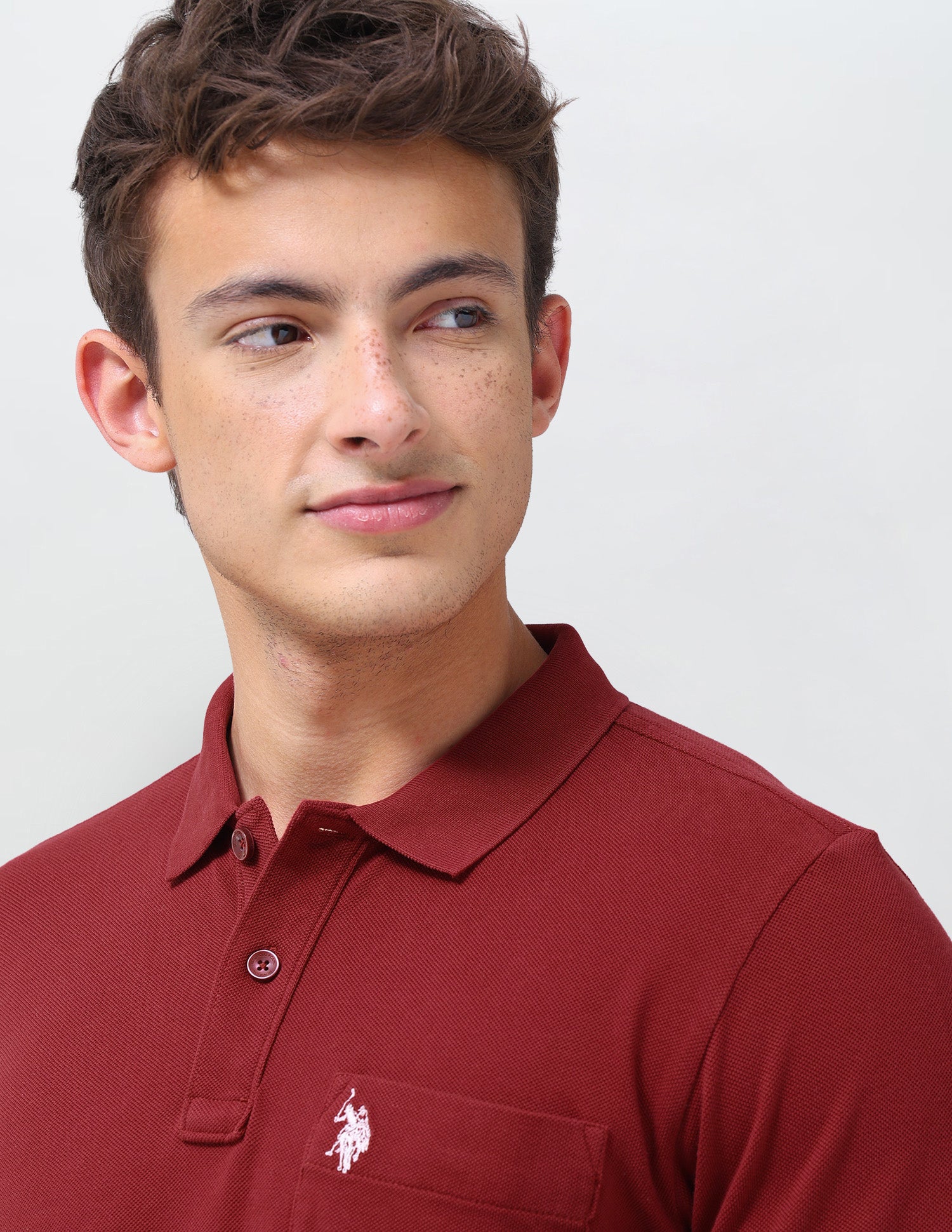 Solid Slim Fit Polo Shirt Red - U.S. Polo Assn. India | Large