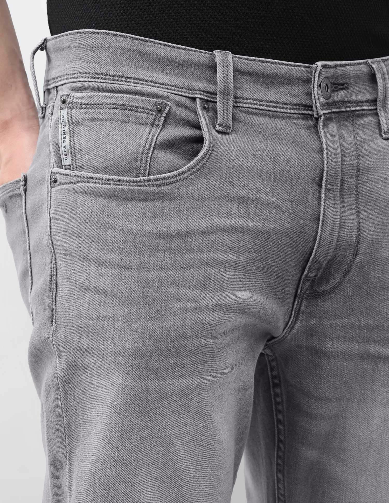 Cole Comfort Cropped Fit Grey Jeans Washed Grey - U.S. Polo Assn. India | Large