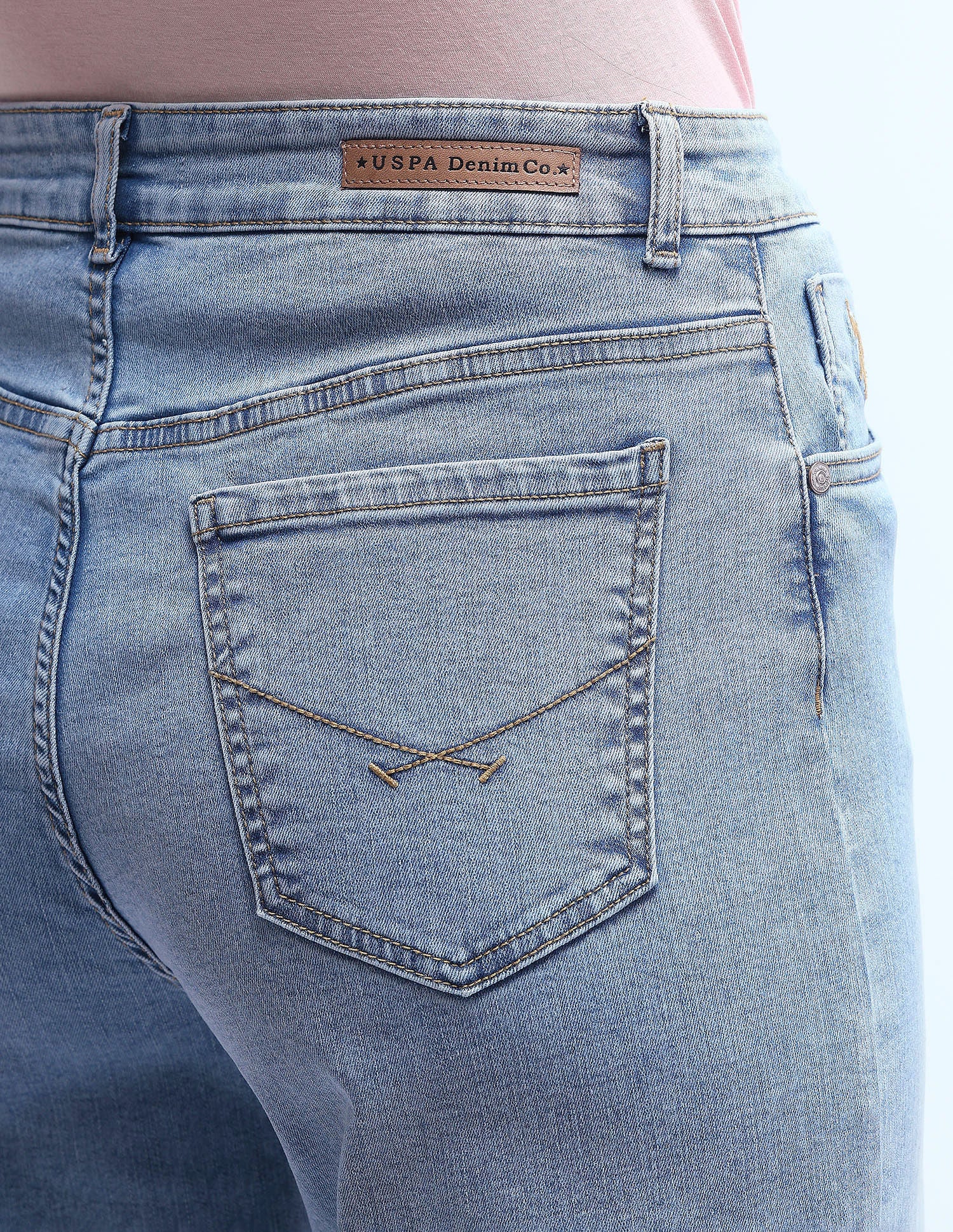 High Rise Wide Leg Jeans Blue - U.S. Polo Assn. India | Large
