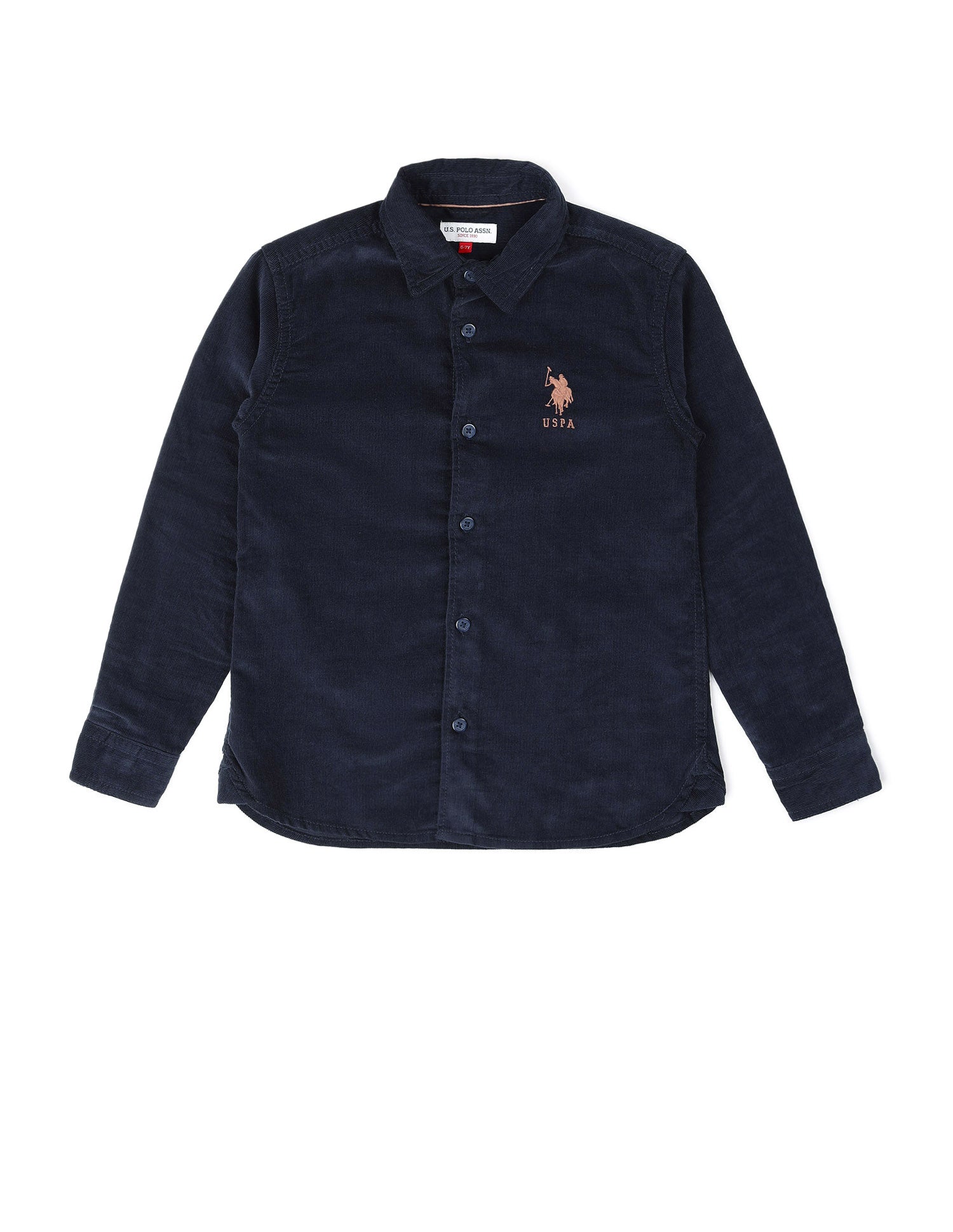 Boys Textured Pure Cotton Shirt Navy - U.S. POLO ASSN. | Large