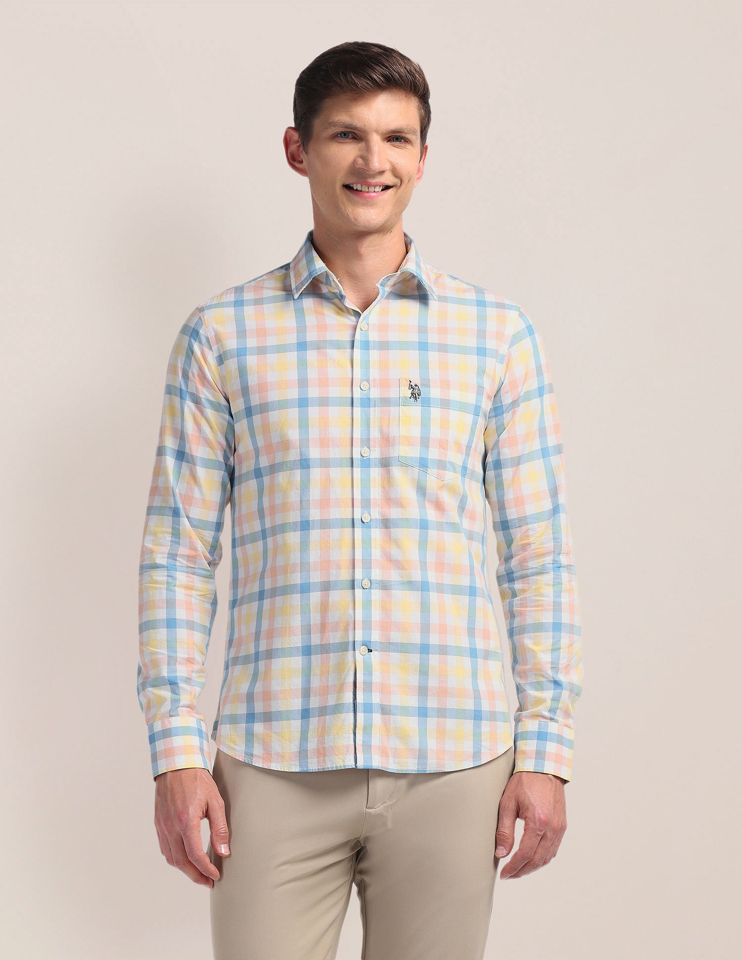 Tailored Gingham Check Shirt Multi-colour - U.S. Polo Assn. India | Large