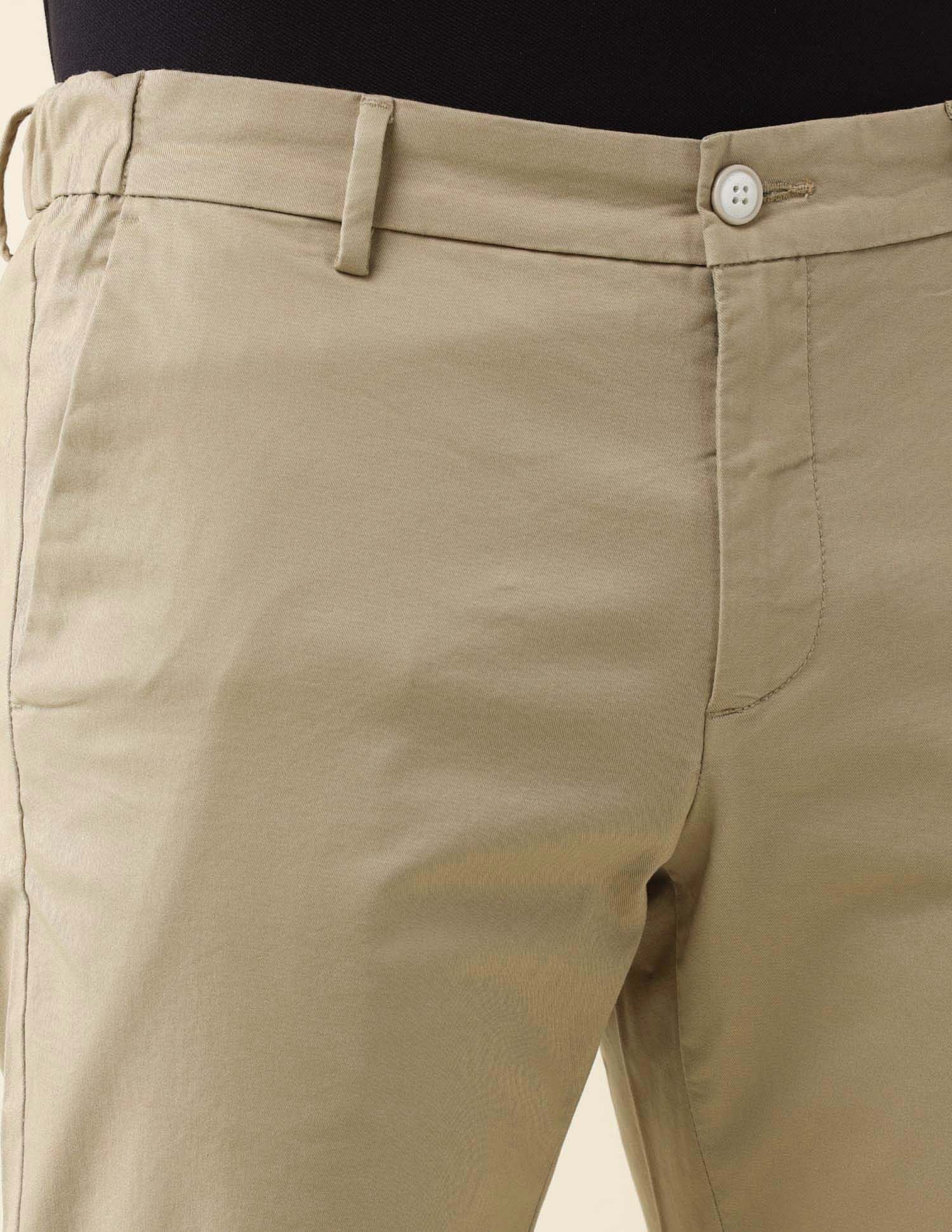 Slim Fit Solid Chinos Khaki - U.S. Polo Assn. India | Large