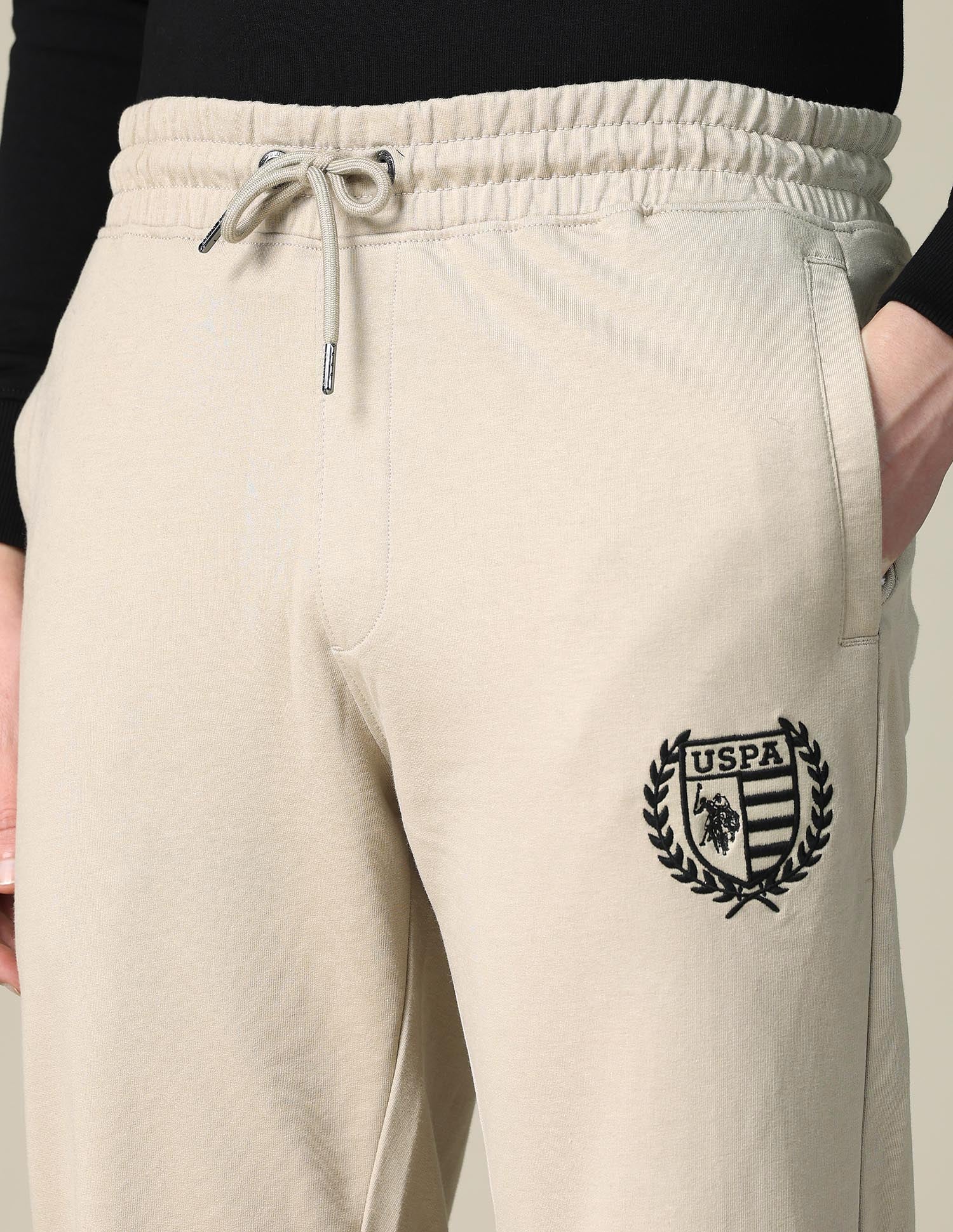 Mid Rise Regular Fit Track Pants Beige - U.S. POLO ASSN. | Large