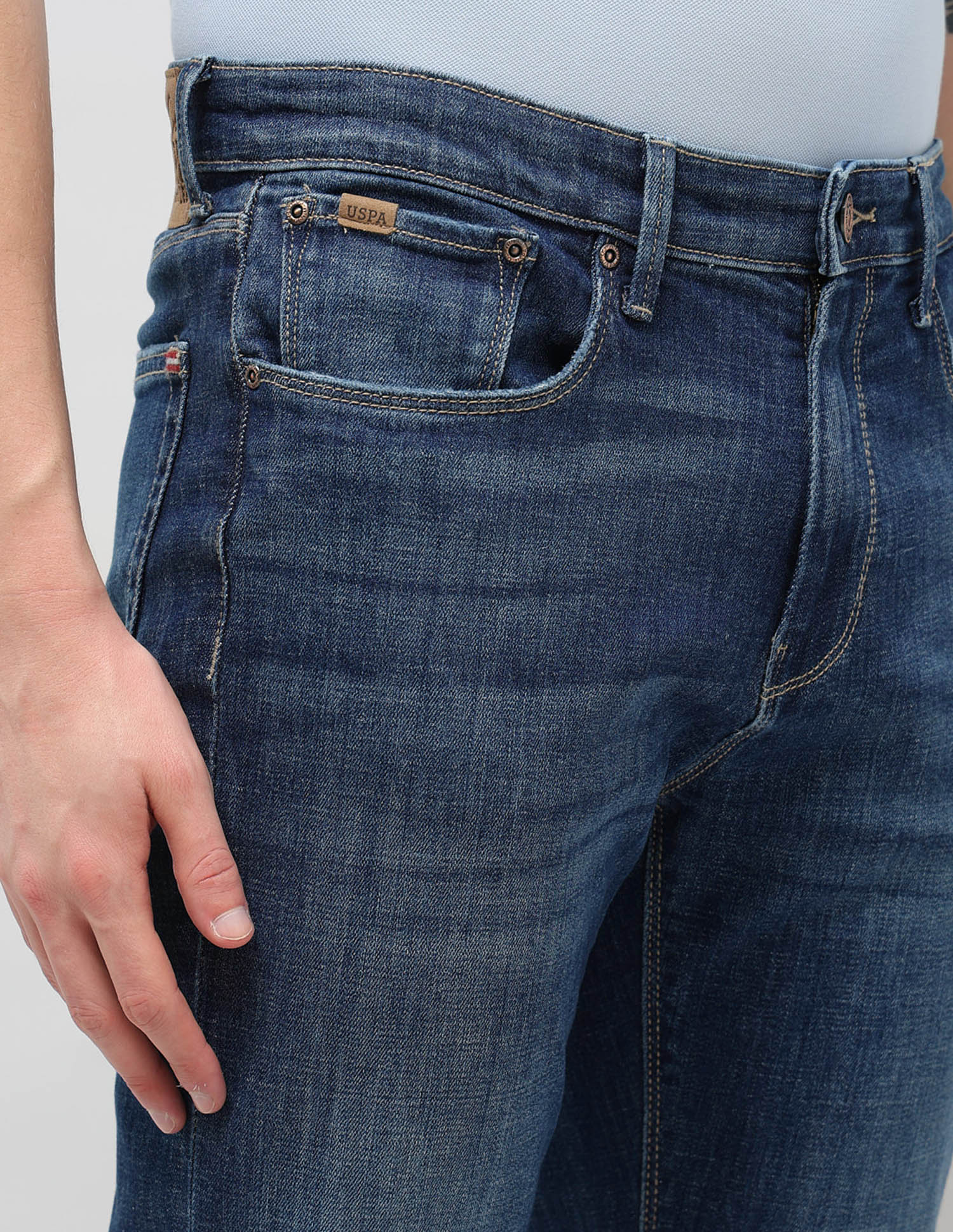 Harold Slim Straight Fit Blue Jeans Blue - U.S. POLO ASSN. | Large