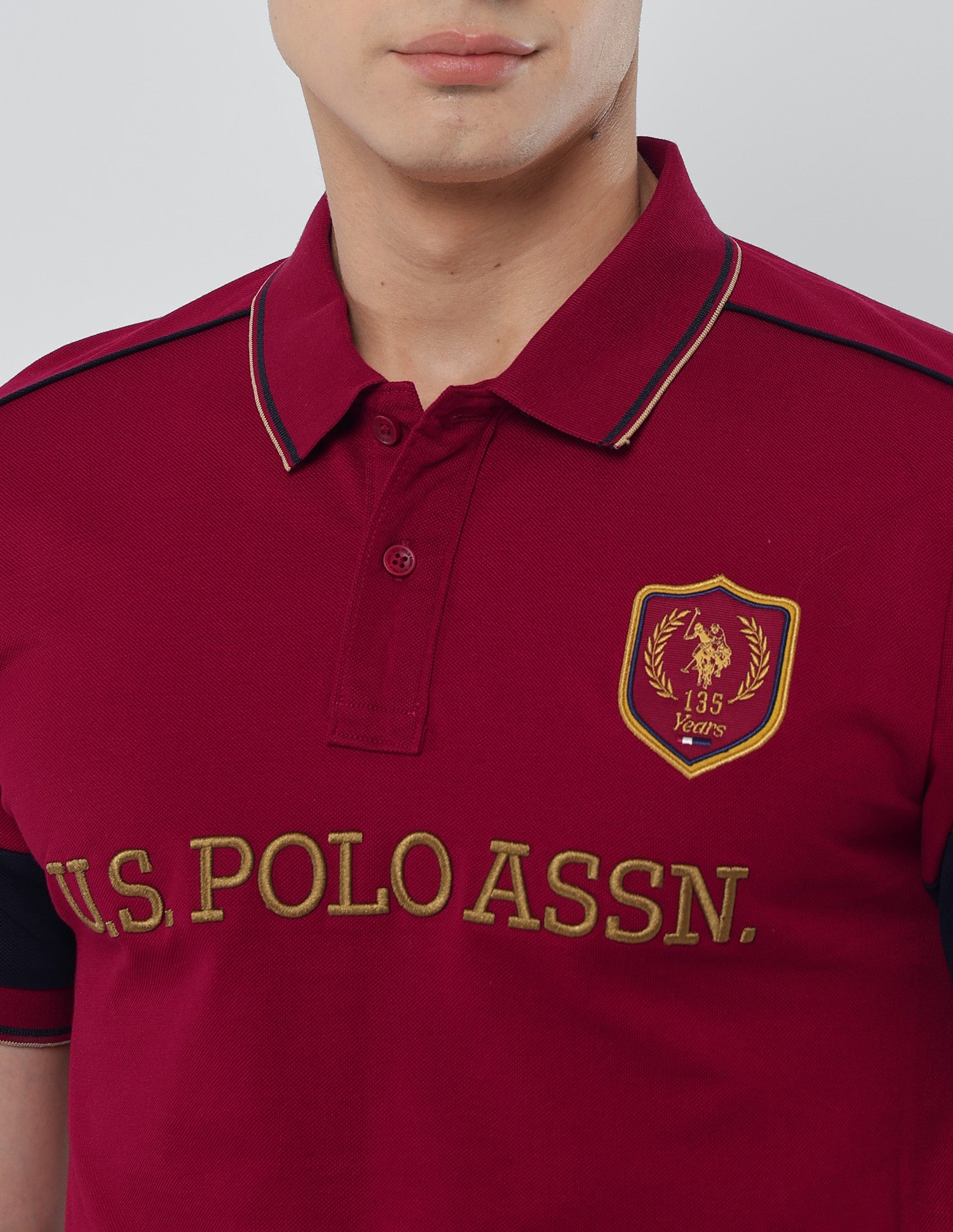 Brand Embroidered Slim Fit Polo Shirt Dark Red - U.S. POLO ASSN. | Large