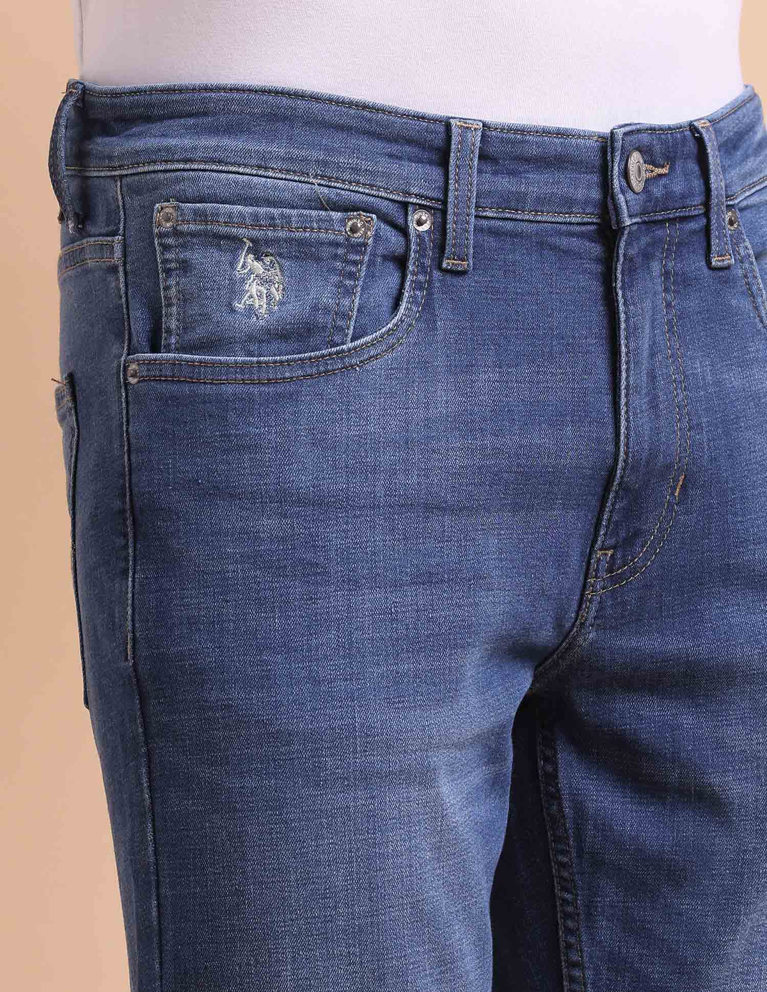 Cole Comfort Cropped Fit Blue Jeans Blue - U.S. POLO ASSN. | Large