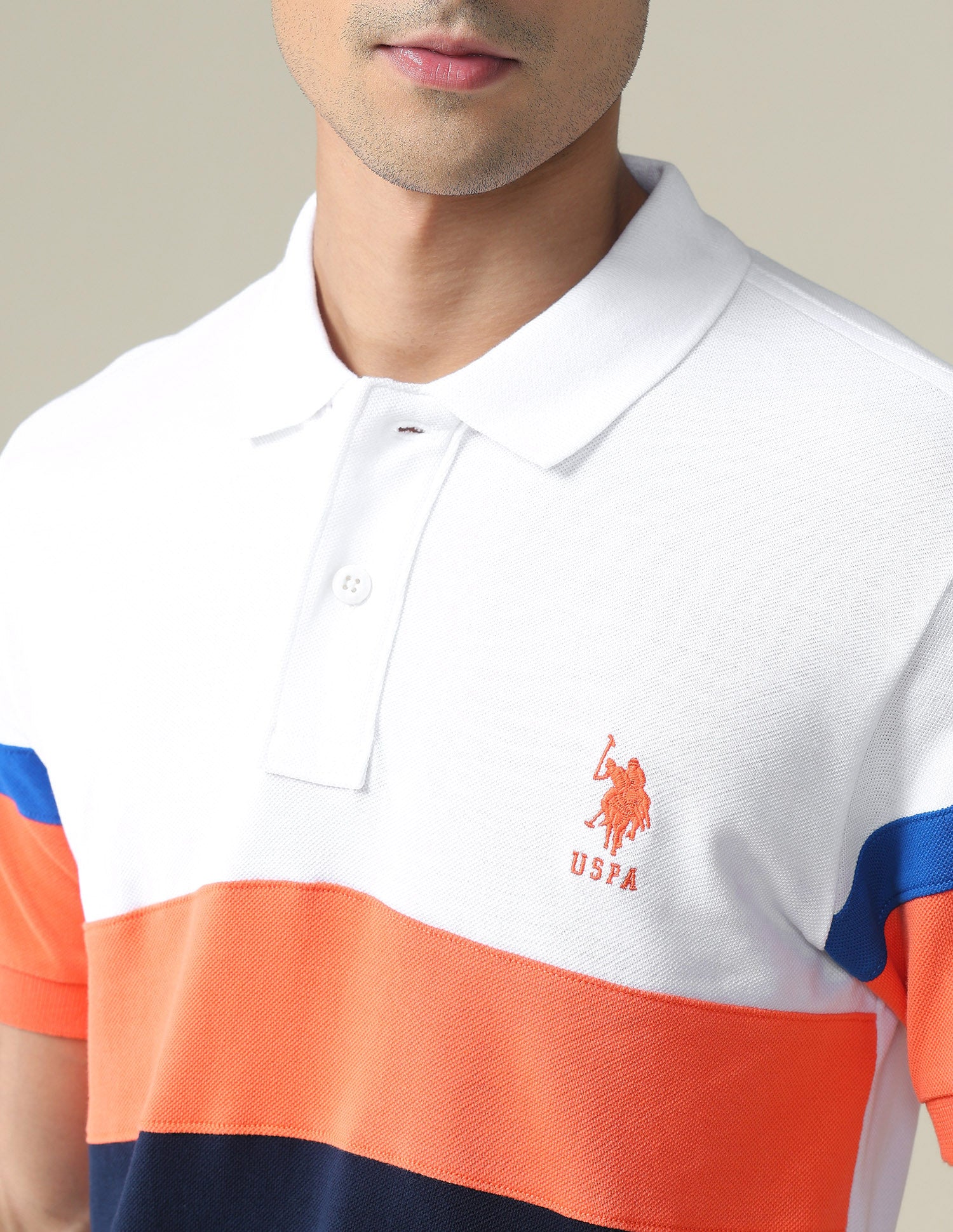 Colour Block Polo Shirt White - U.S. POLO ASSN. | Large