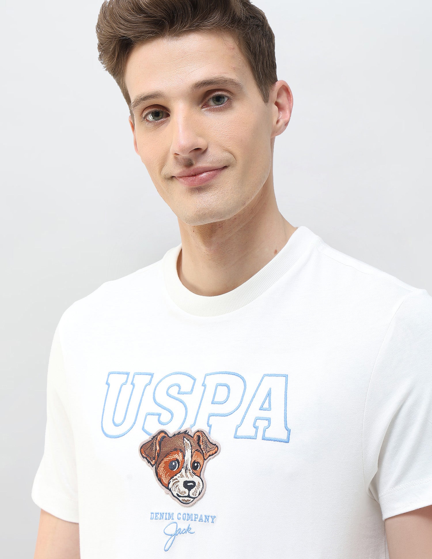 Graphic Brand Embroidered Motel On The Coast T-Shirt Ivory - U.S. Polo Assn. India | Large