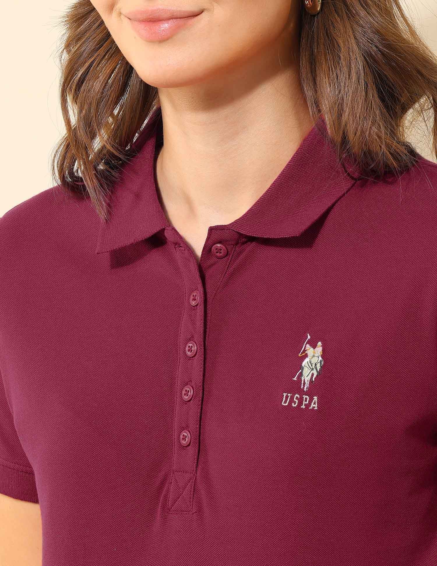 Solid Slim Polo Shirt Fuchsia - U.S. Polo Assn. India | Large