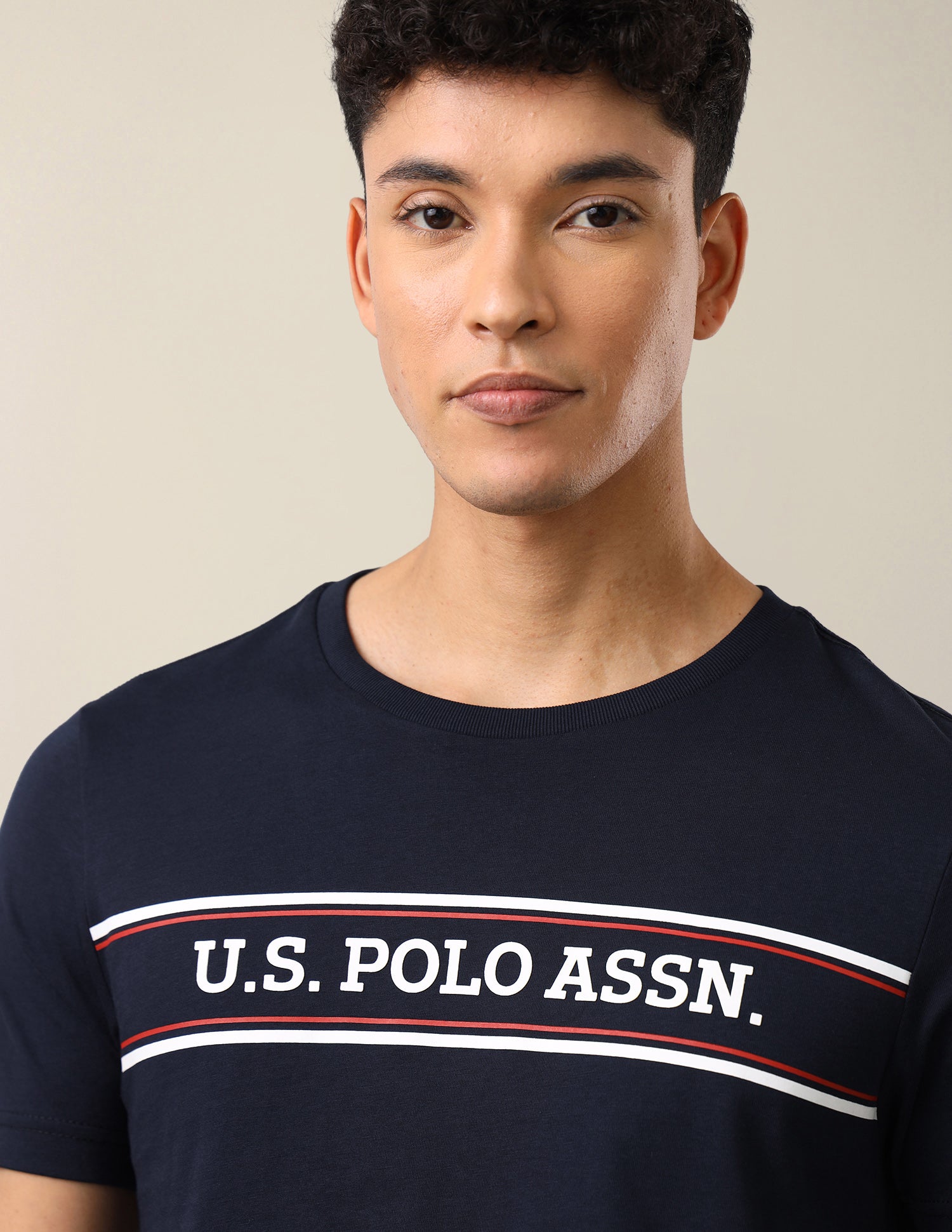 Brand Printed Regular Fit T-Shirt Navy - U.S. Polo Assn. India | Large