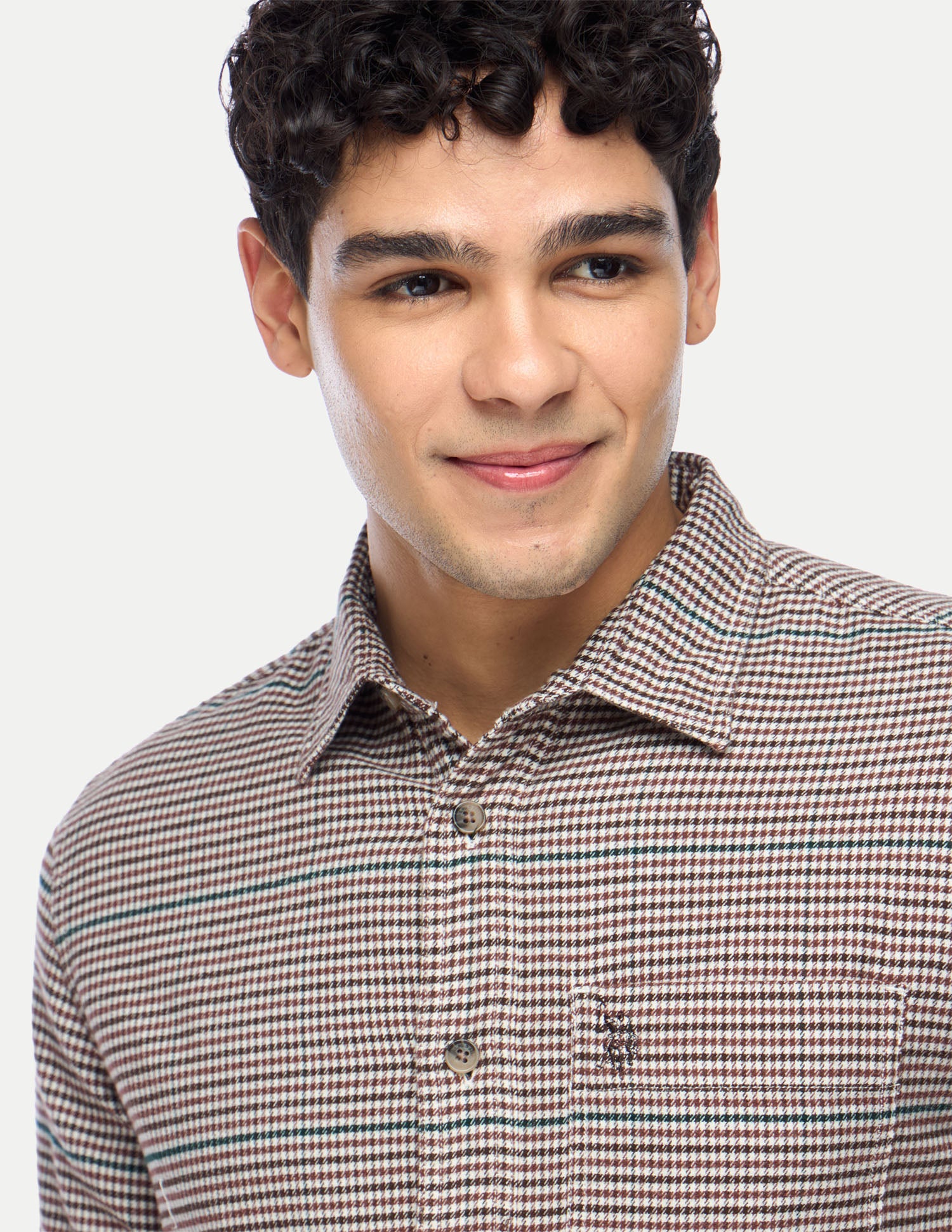 Houndstooth Printed Twill Shirt Brown - U.S. Polo Assn. India | Large