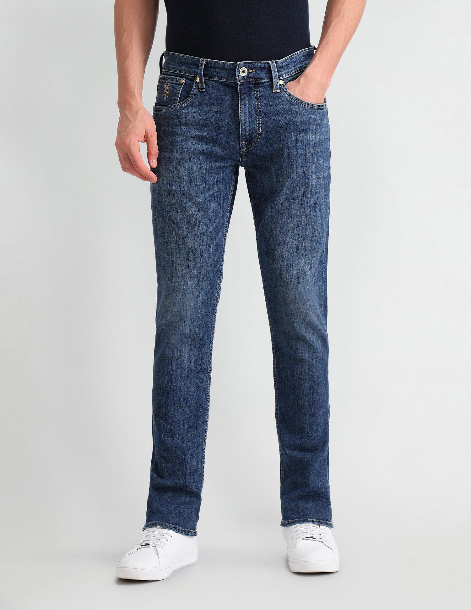 Brandon Slim Tapered Blue Jeans Blue - U.S. POLO ASSN. | Large