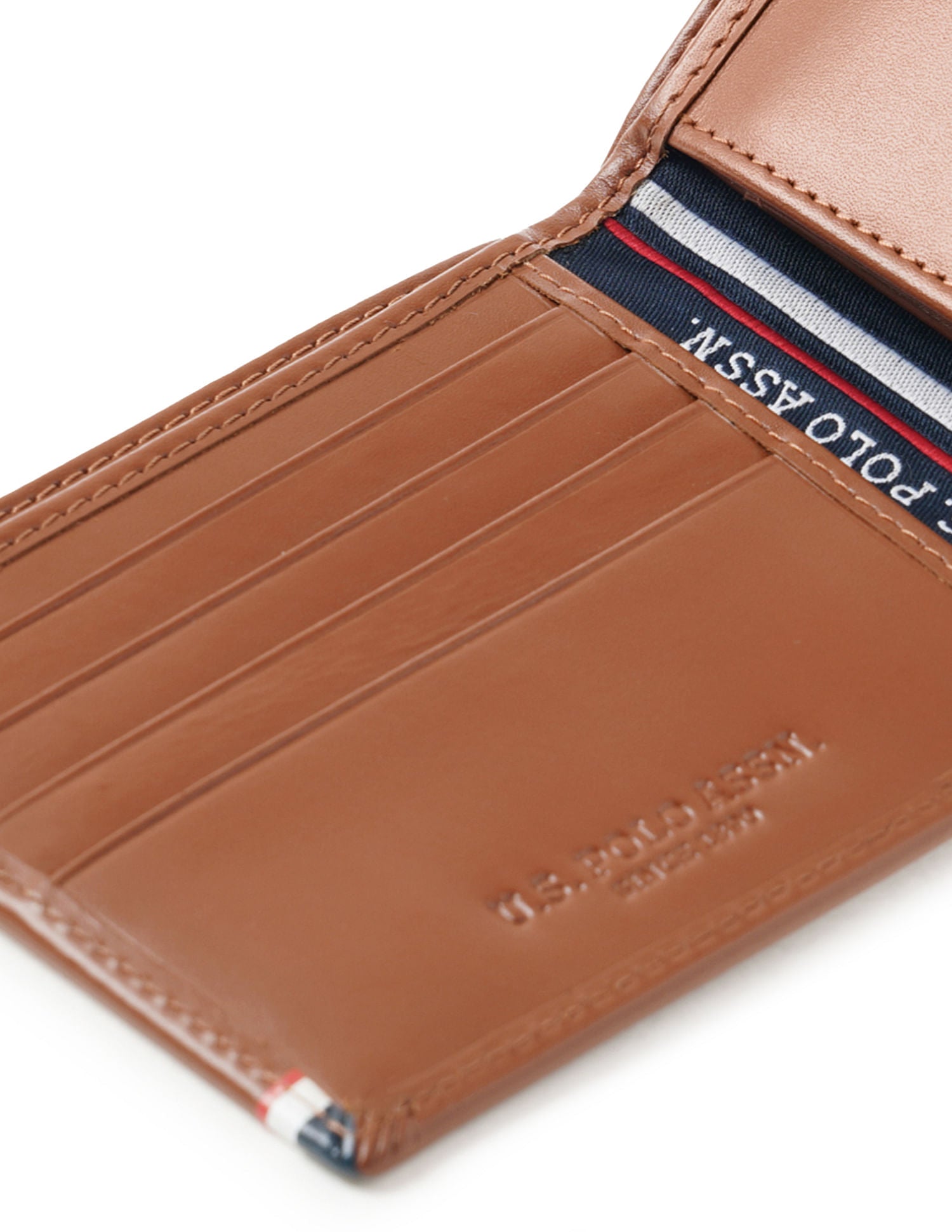 Bi-Fold Taping Leather Patras Wallet Tan - U.S. POLO ASSN. | Large