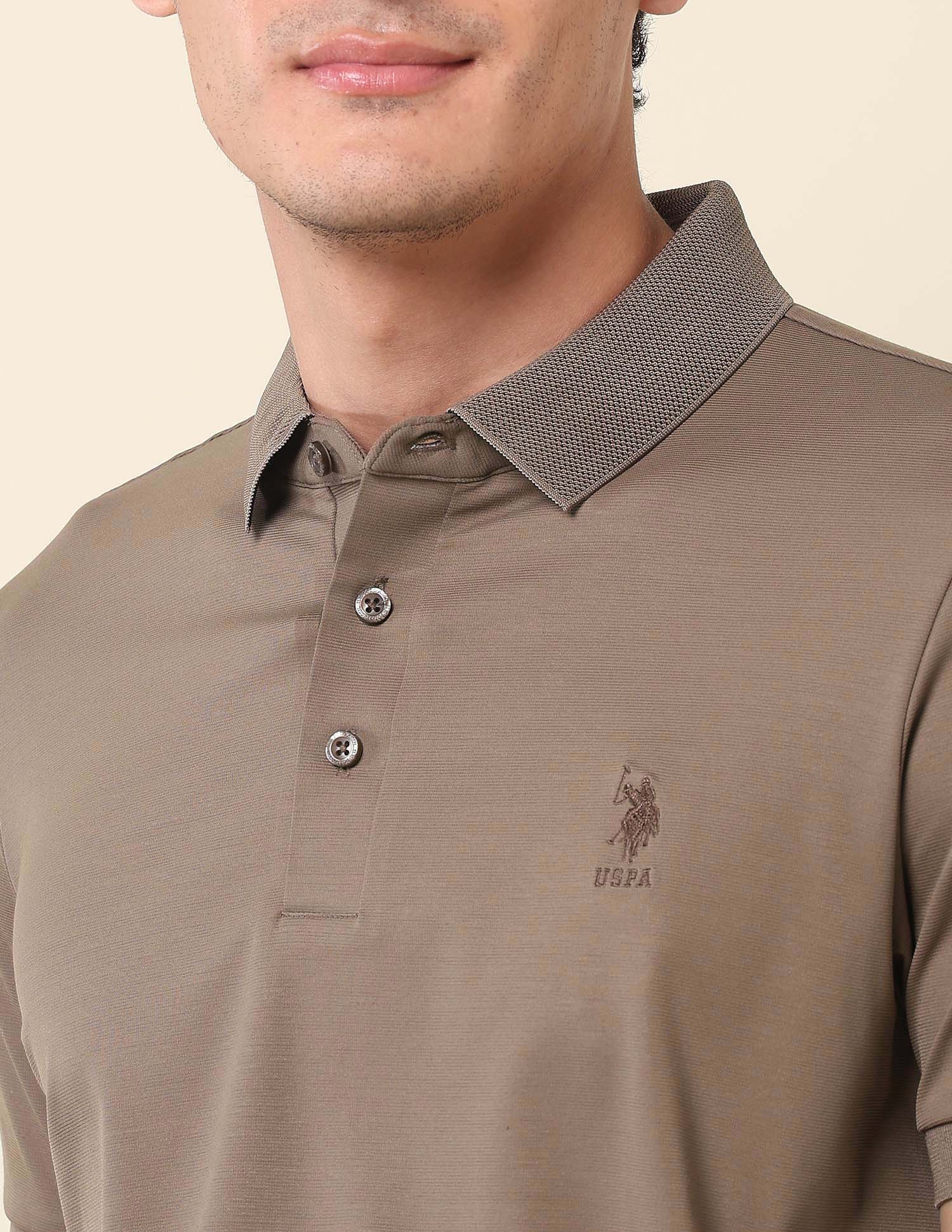 Slim Fit Gentlemans Club Polo Shirt Khaki - U.S. Polo Assn. India | Large