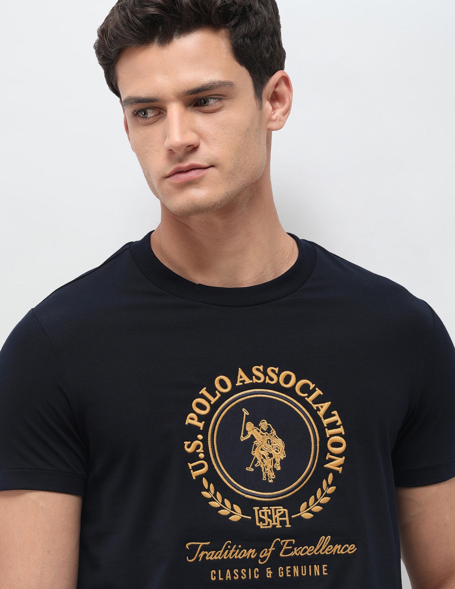 Brand Embroidered Slim Fit T-Shirt Navy - U.S. Polo Assn. India | Large