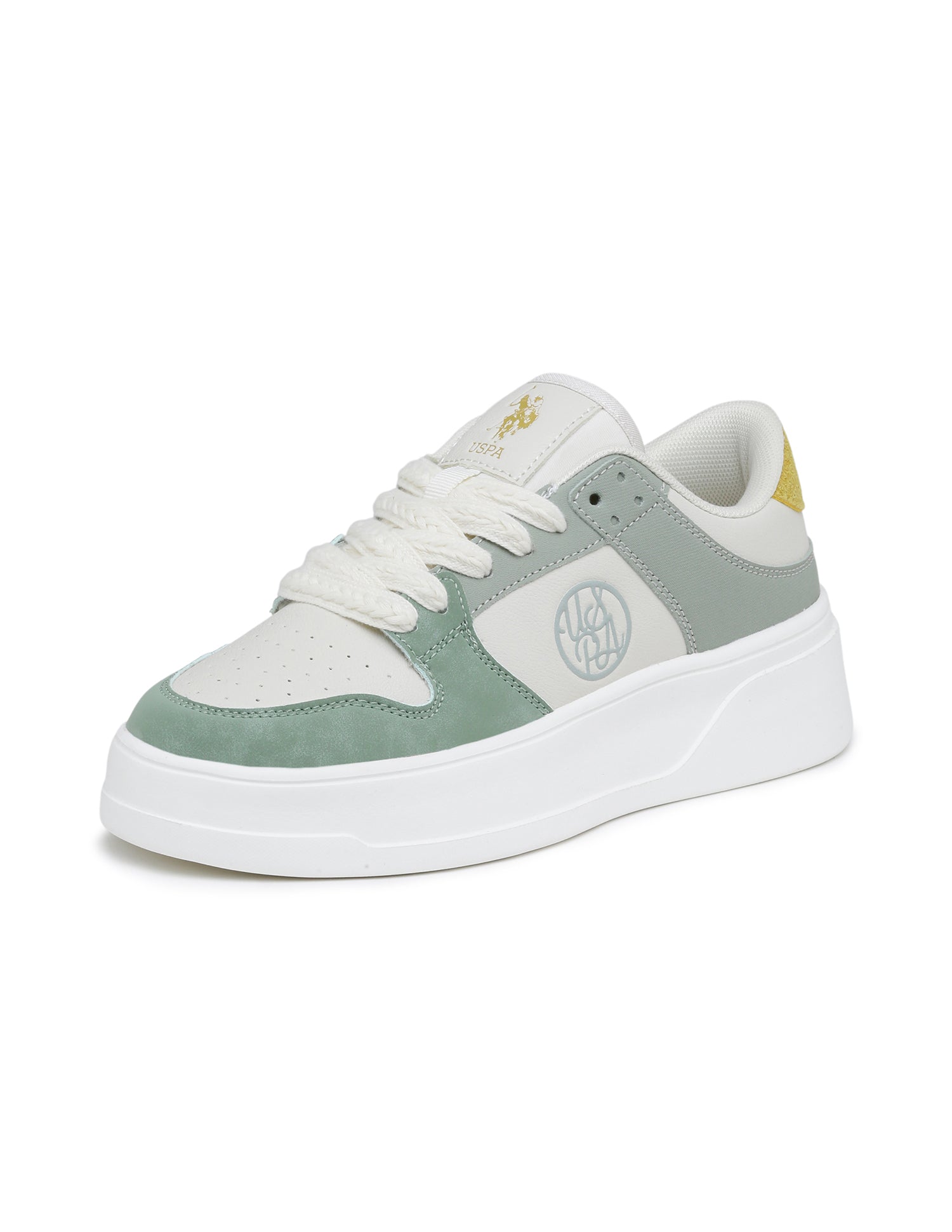 Women Lenora Lace Ups Round Toe Sneakers Off White - U.S. Polo Assn. India | Large