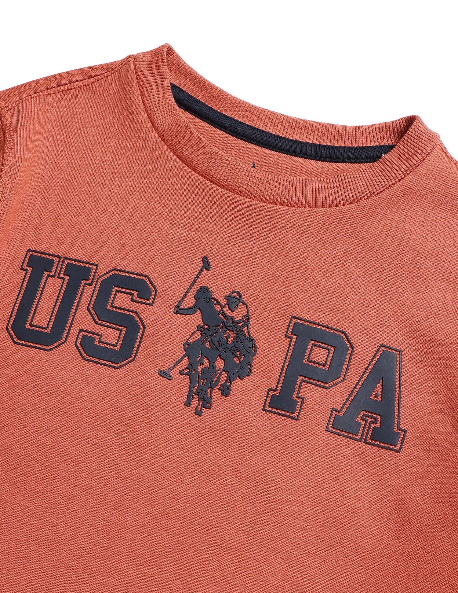Boys Brand Printed Regular Fit Sweatshirt Orange - U.S. POLO ASSN. | Large