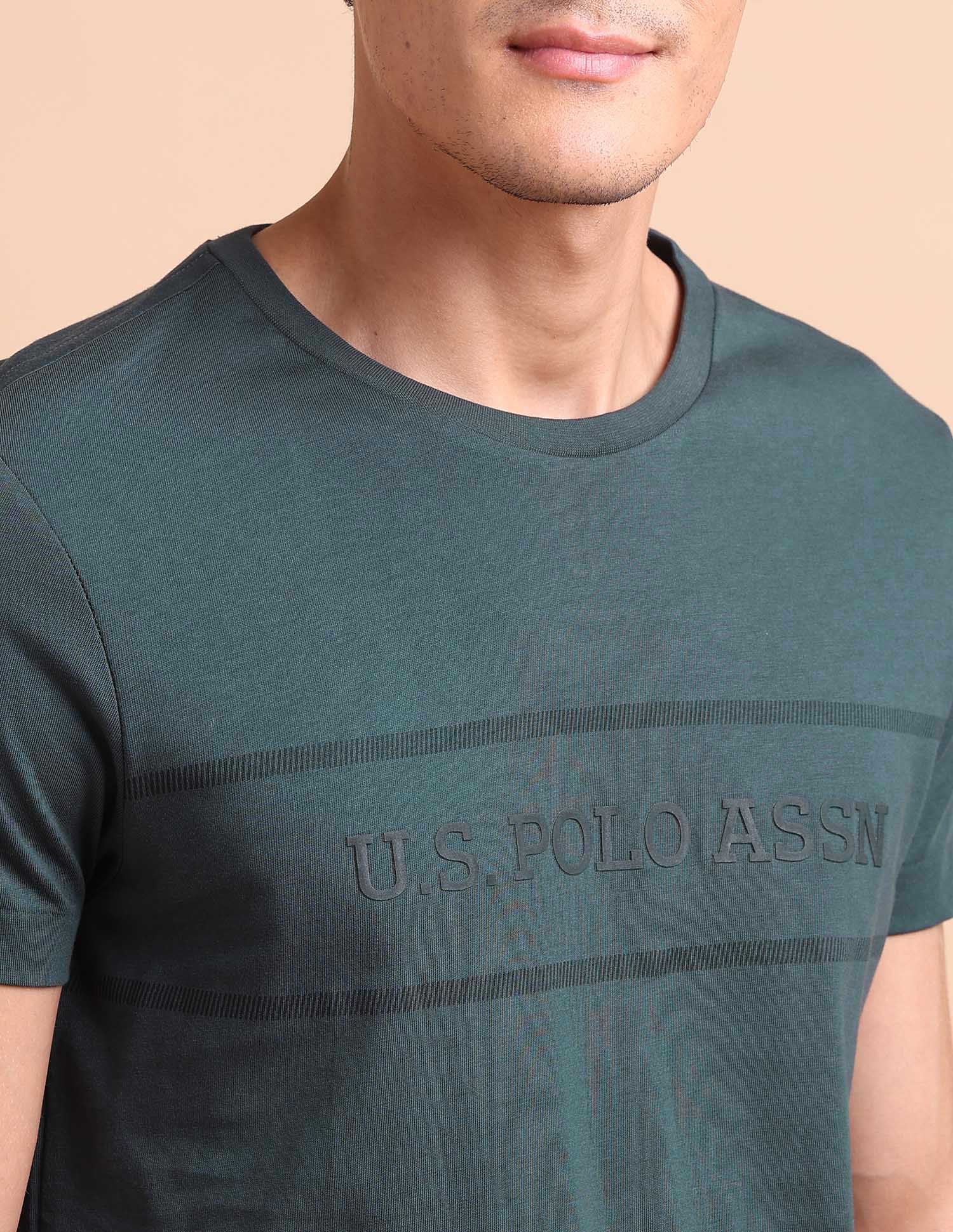 Brand Embossed Slim Fit T-Shirt Olive - U.S. POLO ASSN. | Large