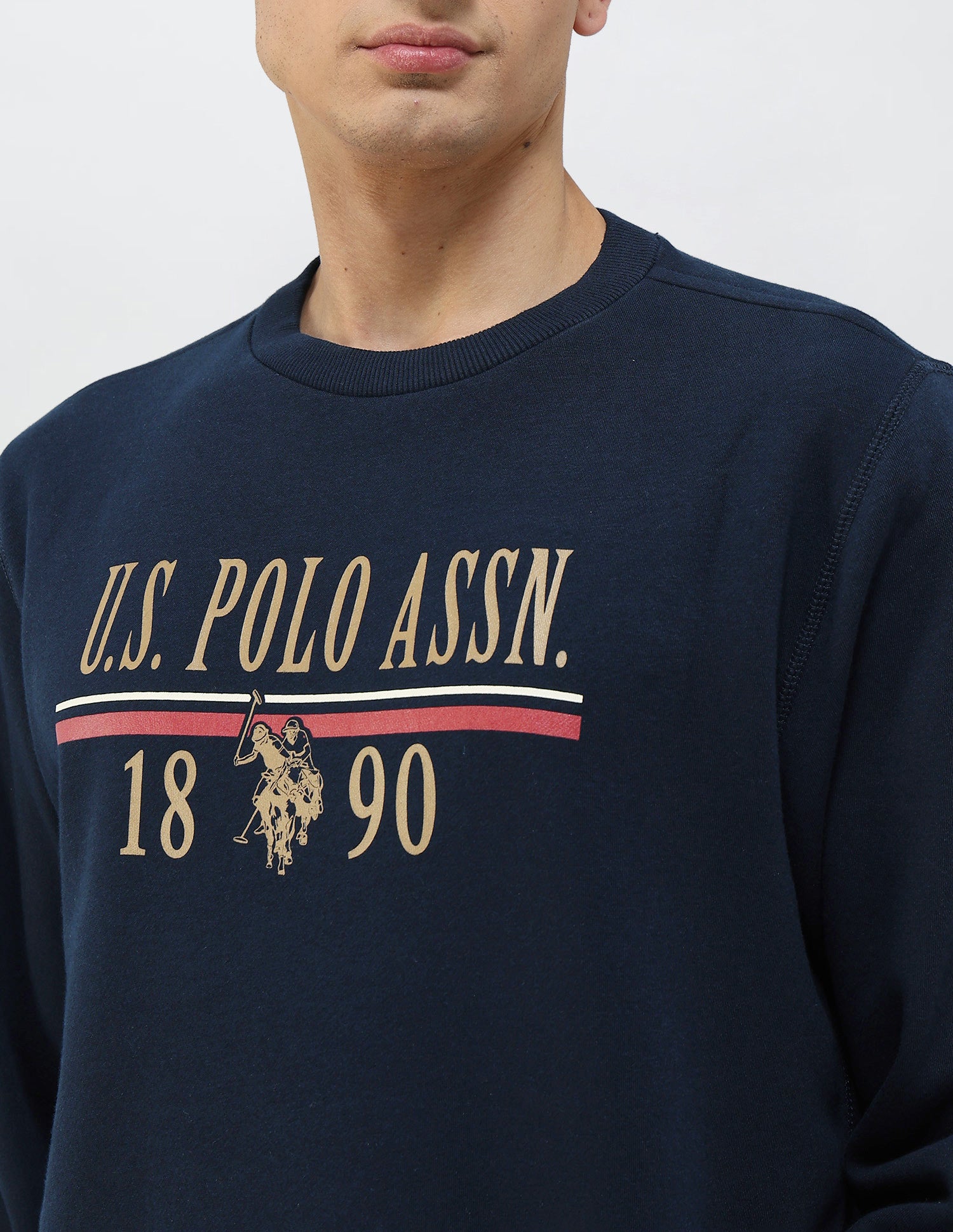 Brand Printed Regular Fit Sweatshirt Navy - U.S. POLO ASSN. | Large