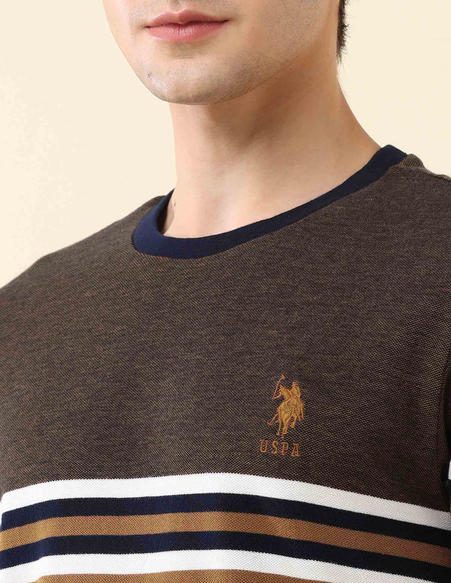 Colourblocked Pure Cotton Gold Cup T-Shirt Navy - U.S. Polo Assn. India | Large