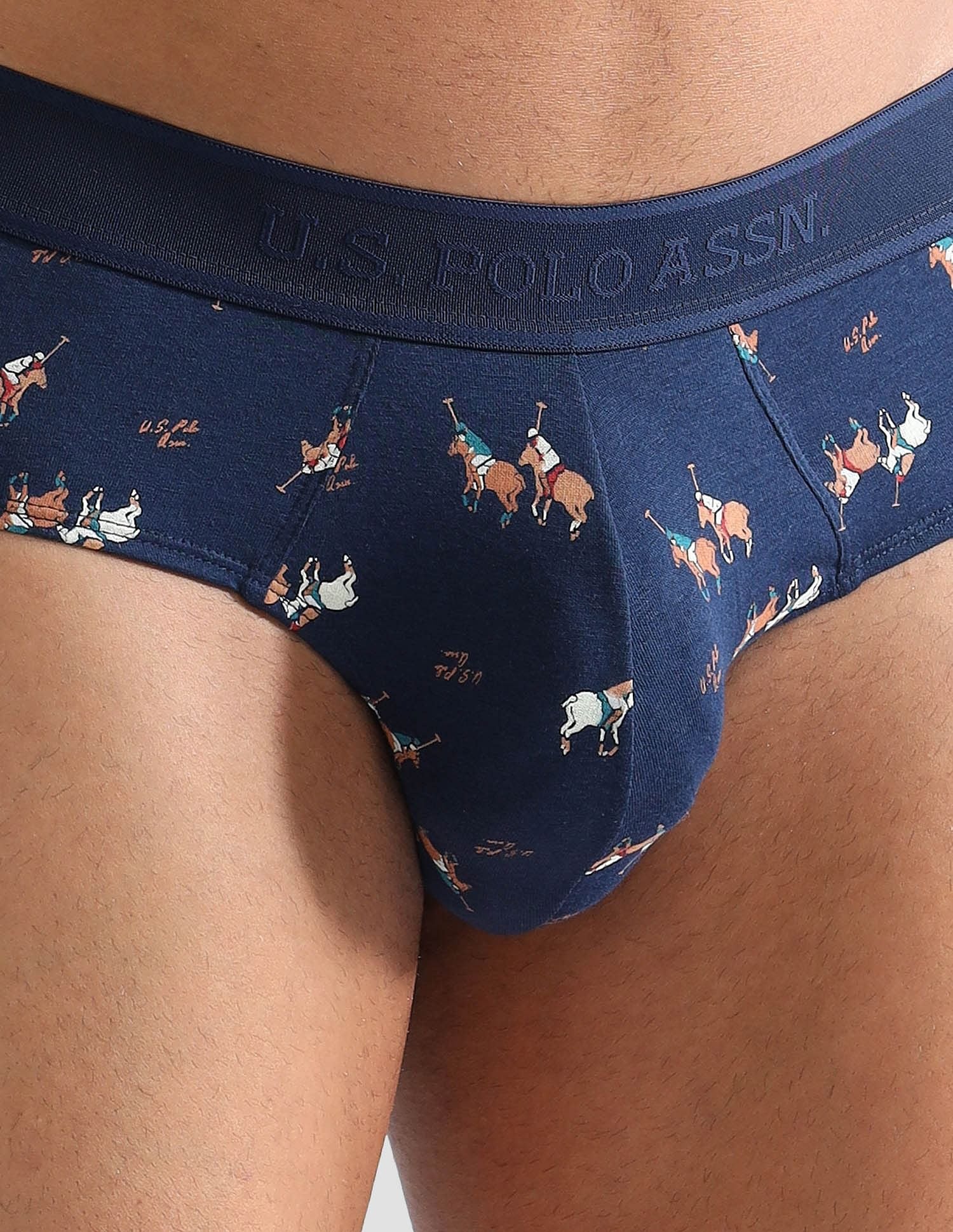 Elasticized Waist Printed PB005 Briefs - Pack of 1 Navy - U.S. POLO ASSN. | Large