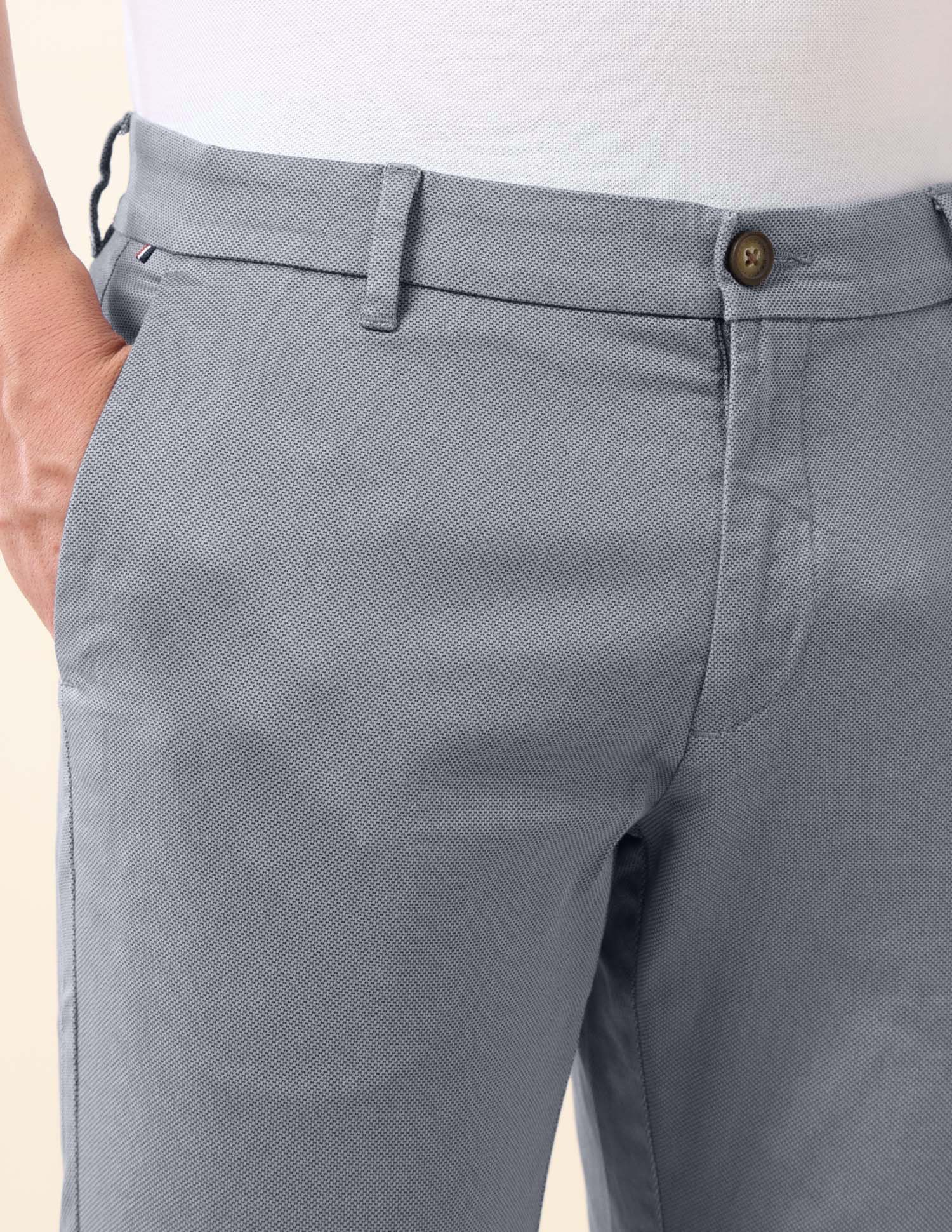 Textured Slim Fit Trousers Grey - U.S. Polo Assn. India | Large
