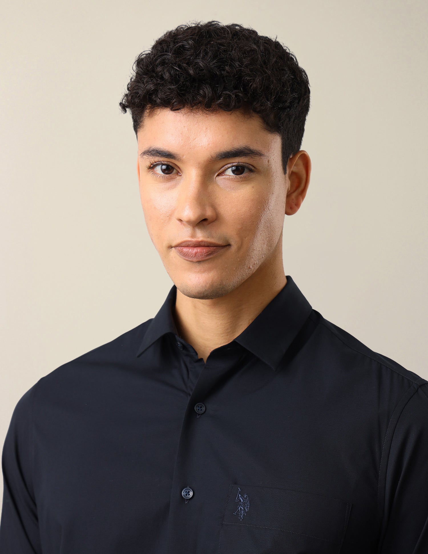 Solid Tailored Fit Shirt Navy - U.S. Polo Assn. India | Large
