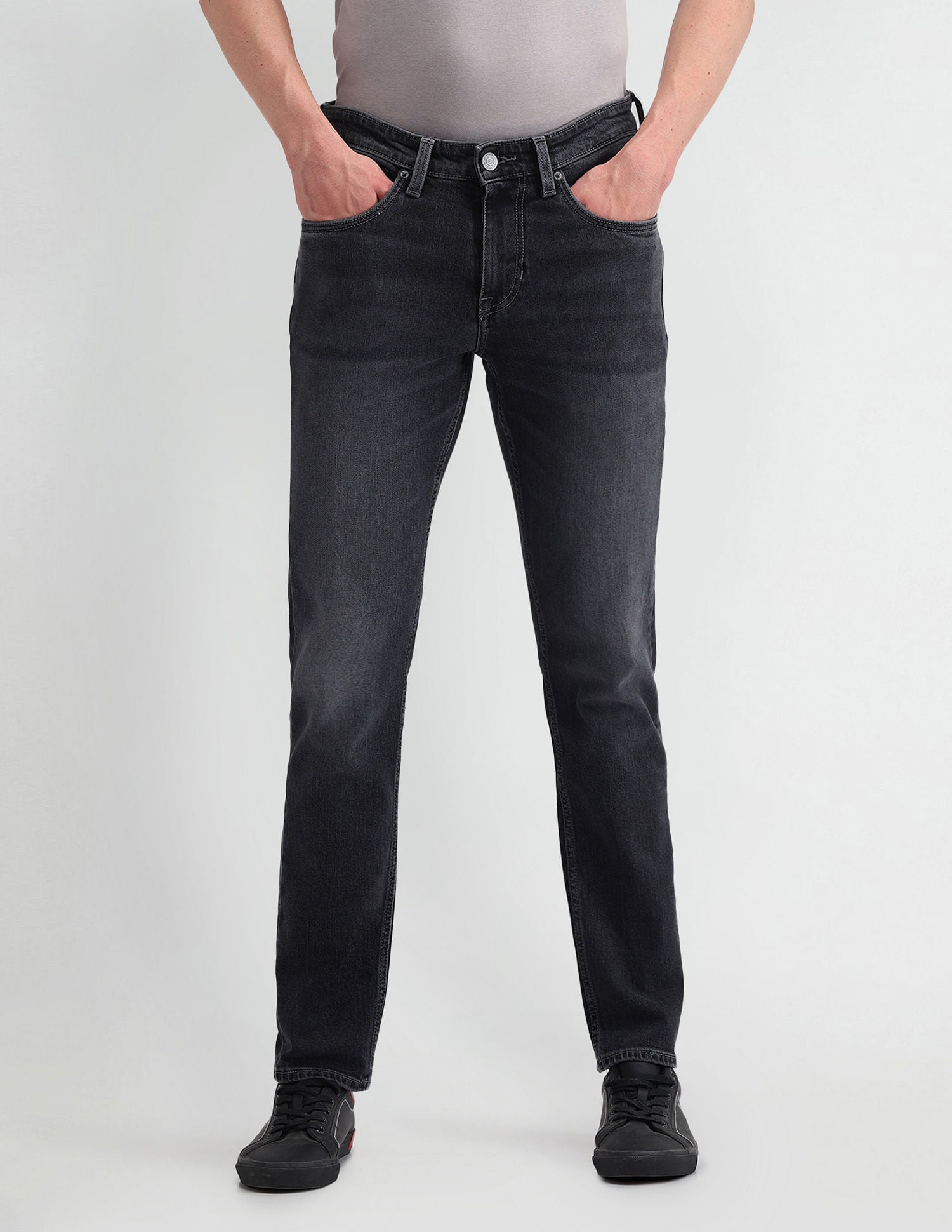 Slim Tapered Fit Grey Jeans Charcoal-Grey - U.S. POLO ASSN. | Large